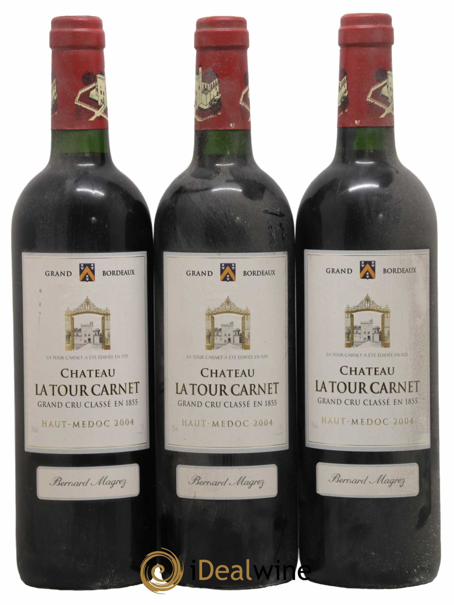 Château la Tour Carnet 4ème Grand Cru Classé 2004 - Lot de 3 bouteilles - 0