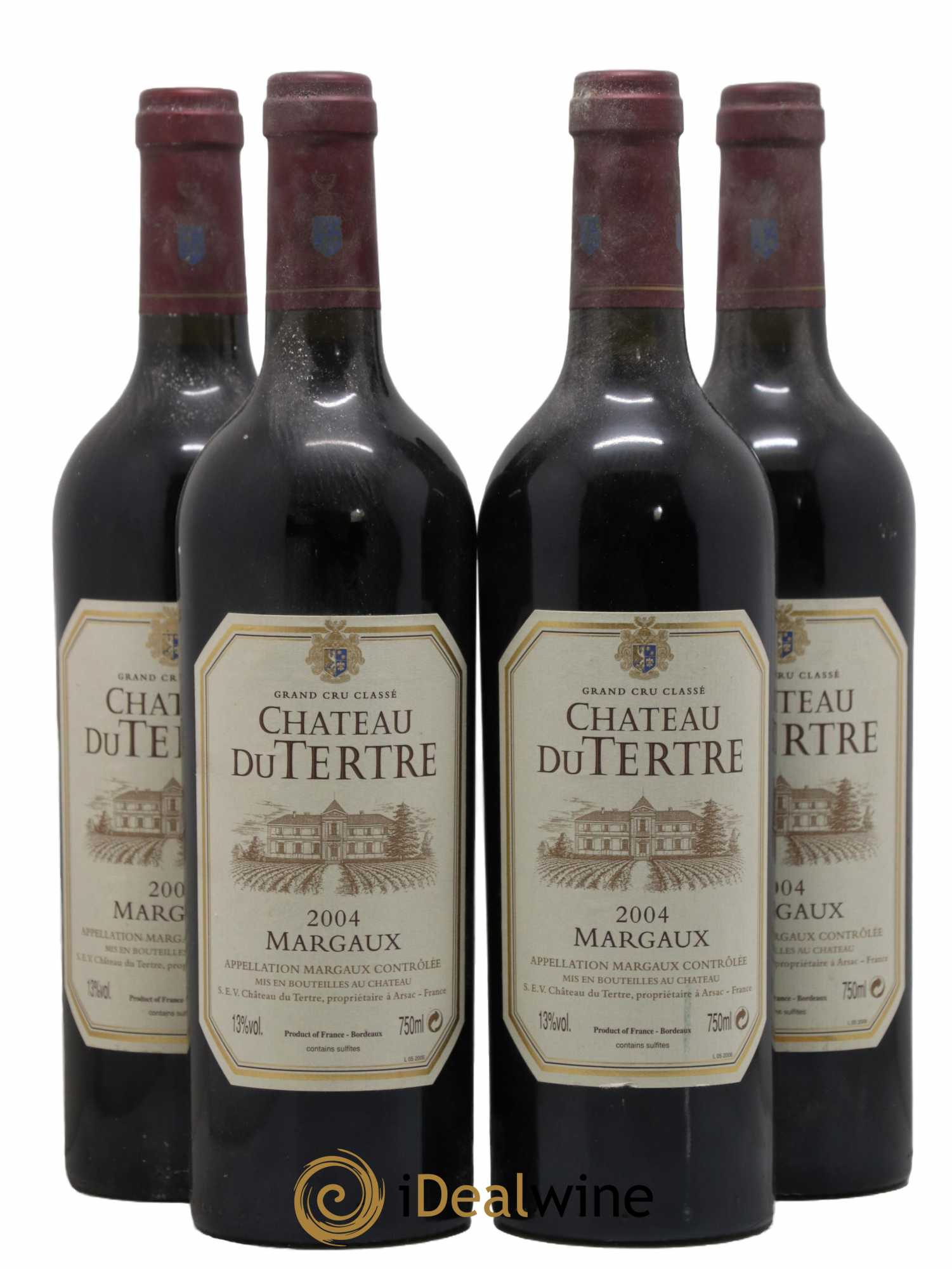 Château du Tertre 5ème Grand Cru Classé 2004 - Lot de 4 bouteilles - 0