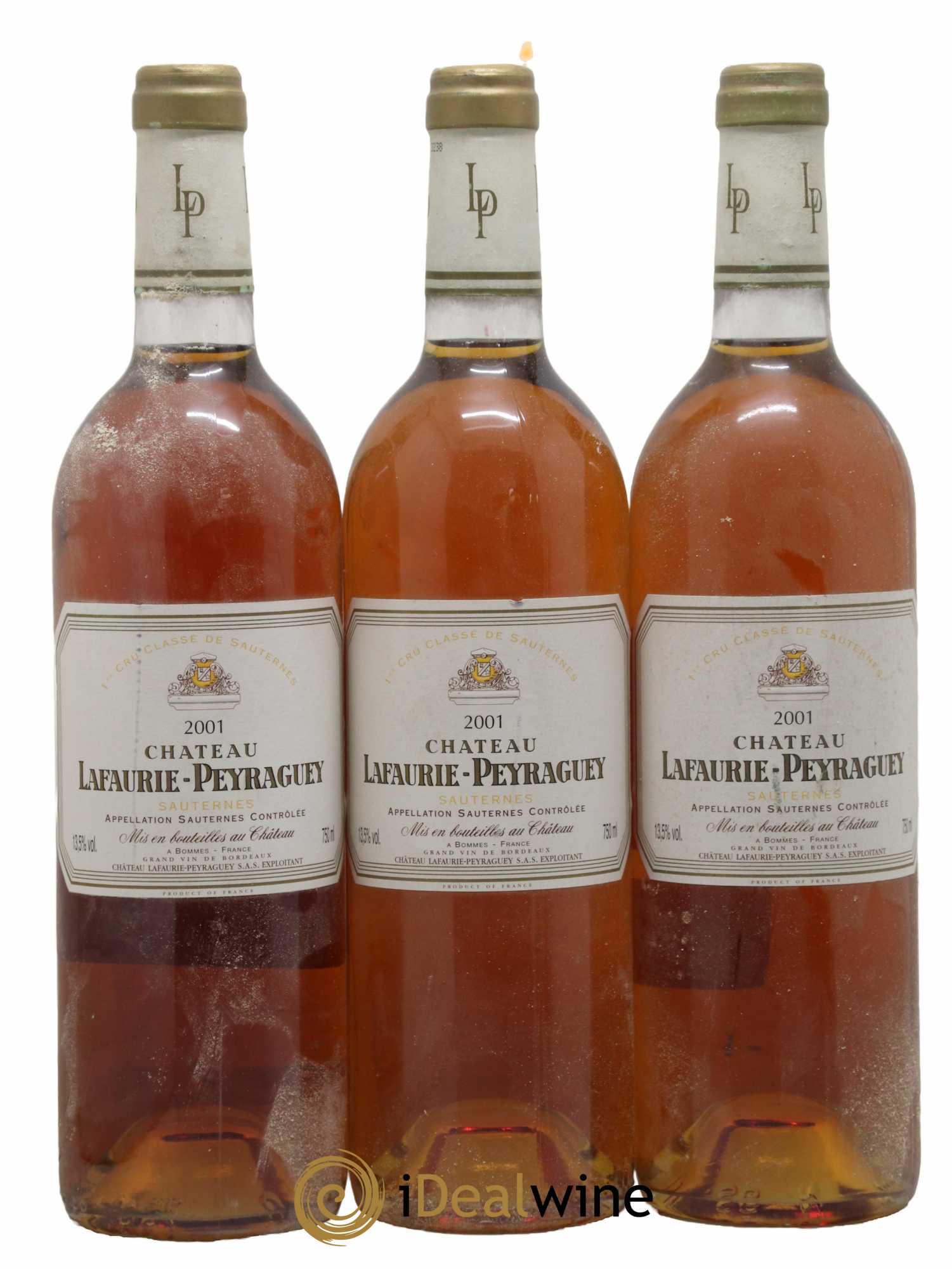 Château Lafaurie-Peyraguey 1er Grand Cru Classé 2001 - Lotto di 3 bottiglie - 0