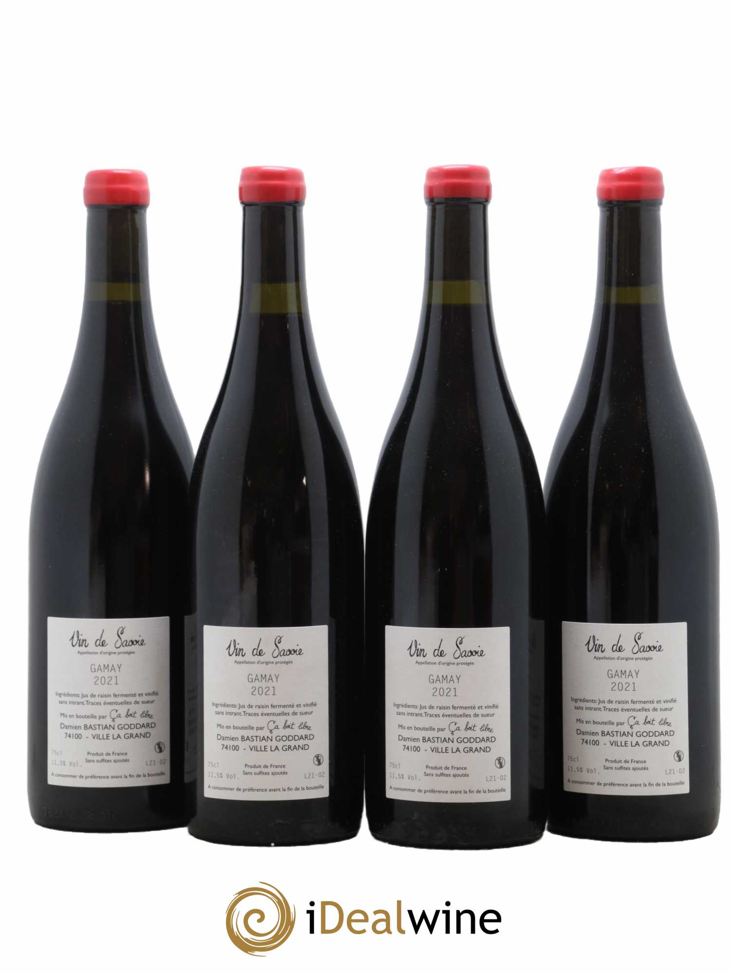 Vin de Savoie Ton rouge d'élevage Domaine Ca boit libre 2021 - Lot de 4 bouteilles - 1