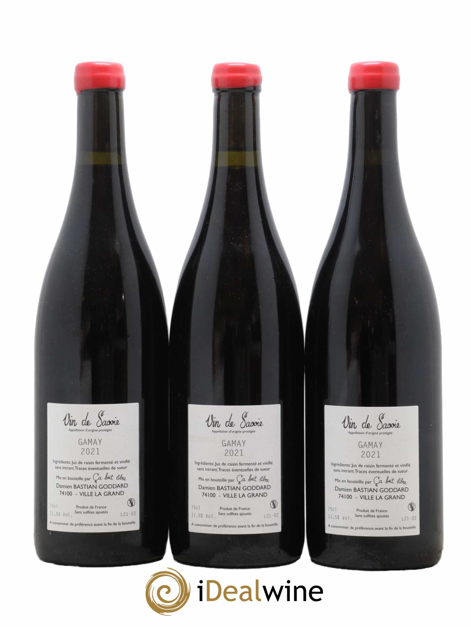 Vin de Savoie Ton rouge d'élevage Domaine Ca boit libre 2021 - Lot de 3 bouteilles - 1