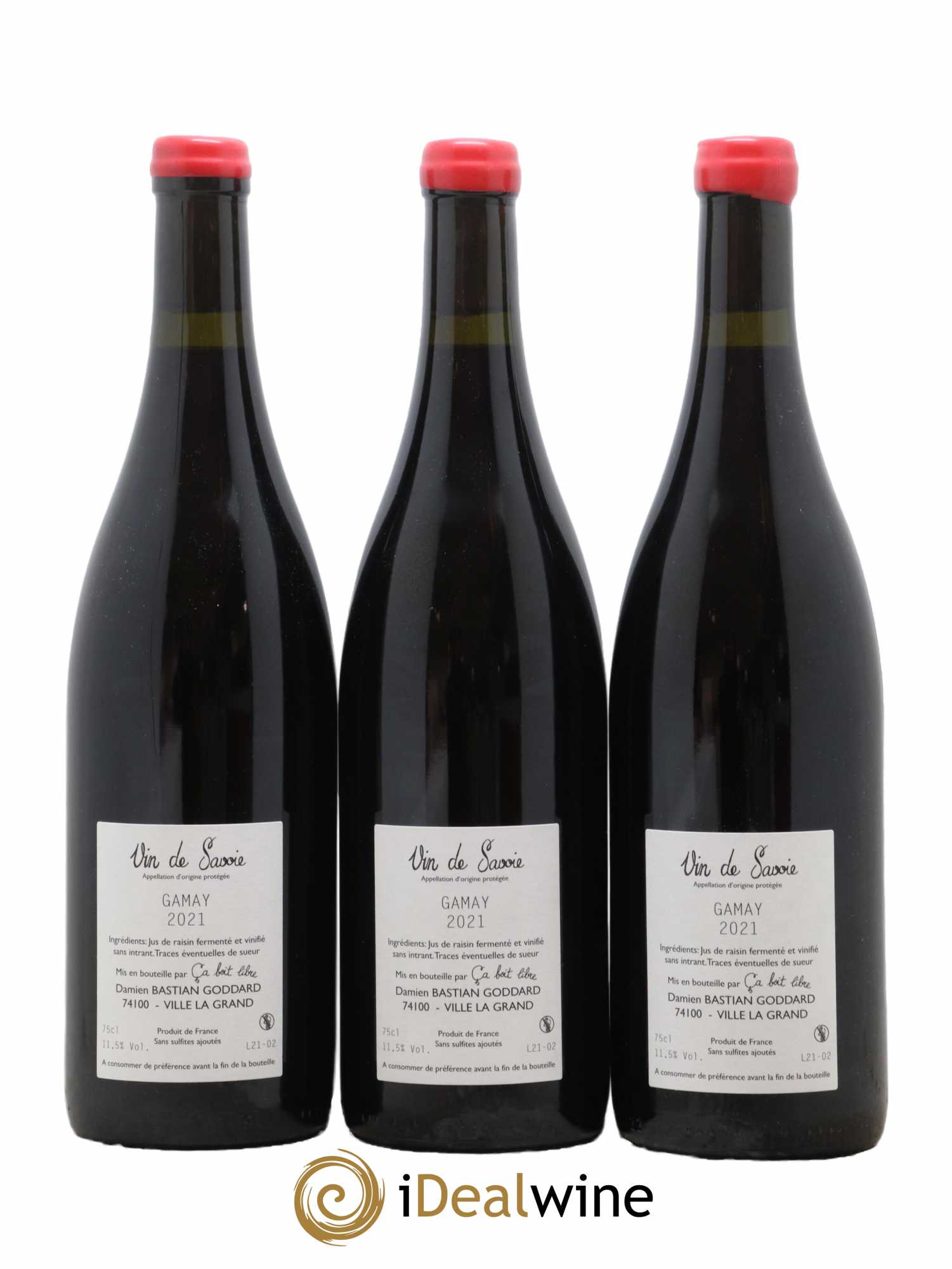 Vin de Savoie Ton rouge d'élevage Domaine Ca boit libre 2021 - Lot de 3 bouteilles - 1