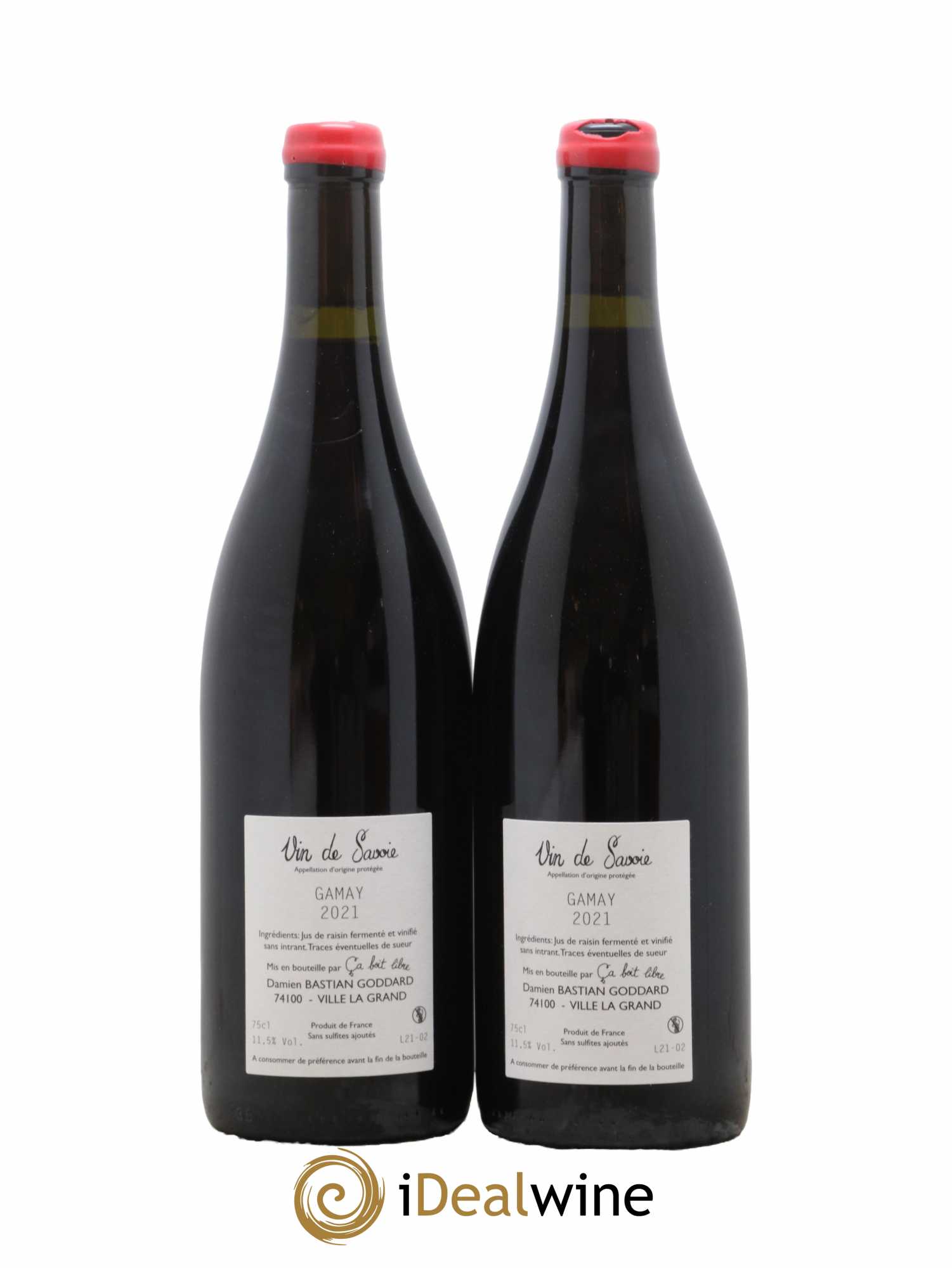 Vin de Savoie Ton rouge d'élevage Domaine Ca boit libre 2021 - Lot de 2 bouteilles - 1