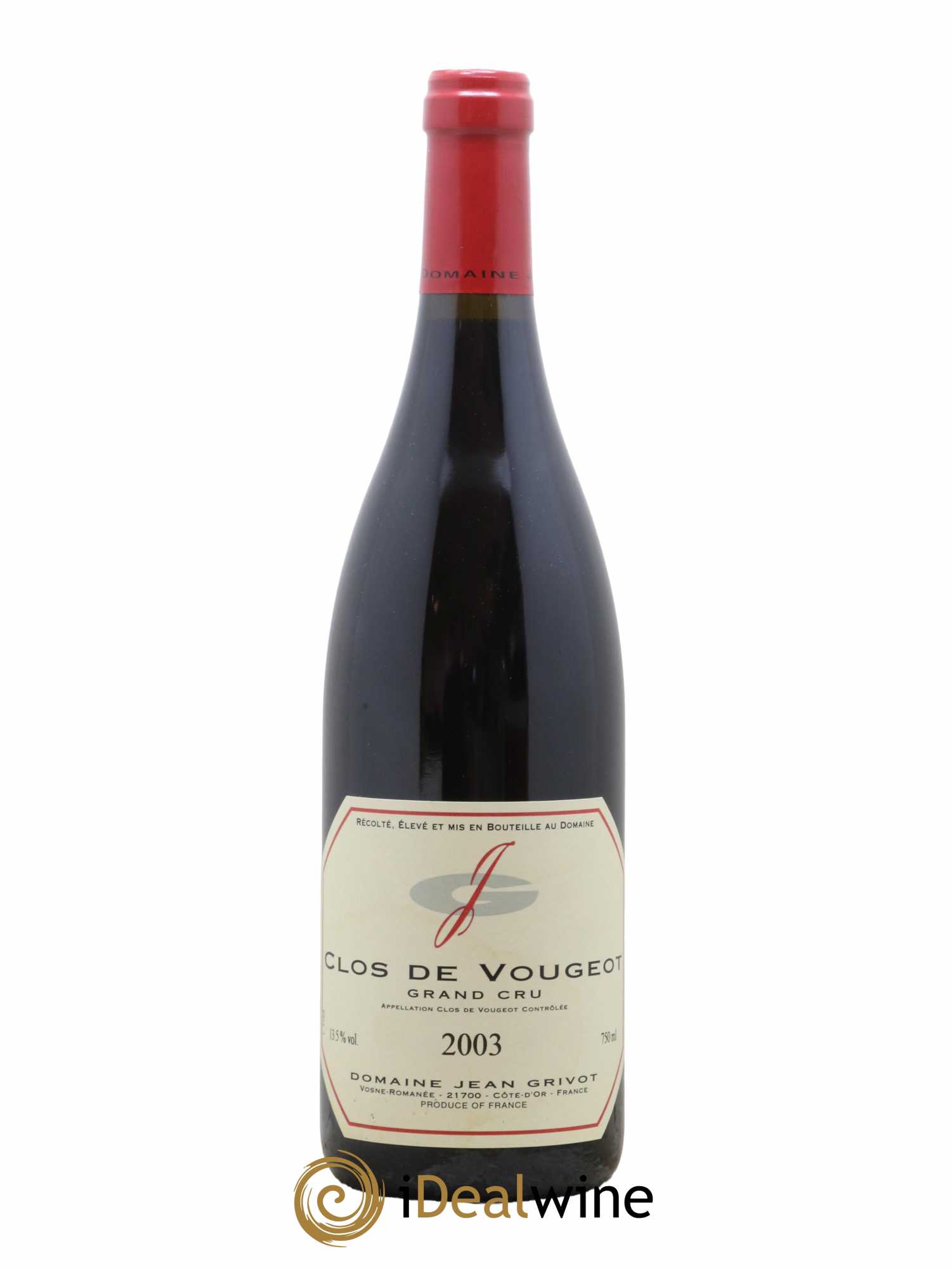 Clos de Vougeot Grand Cru Jean Grivot 2003 - Lot de 1 bouteille - 0