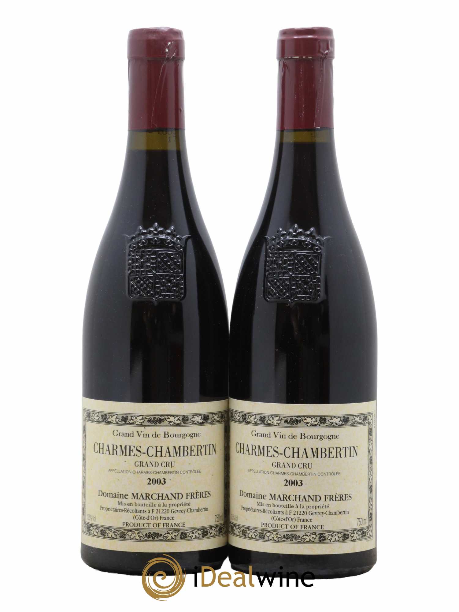 Charmes-Chambertin Grand Cru Marchand Frères 2003 - Lot de 2 bouteilles - 0