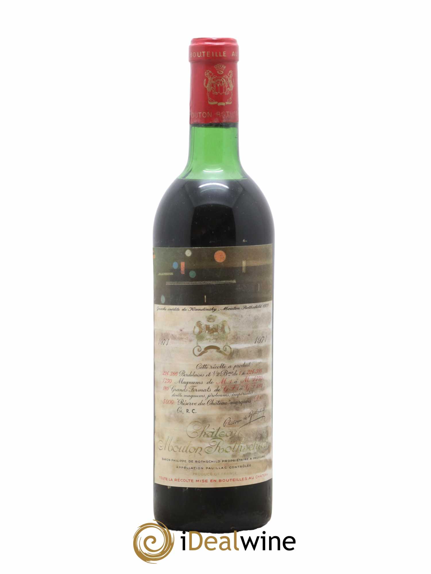 Château Mouton Rothschild 1er Grand Cru Classé 1971 - Lot de 1 bouteille - 0