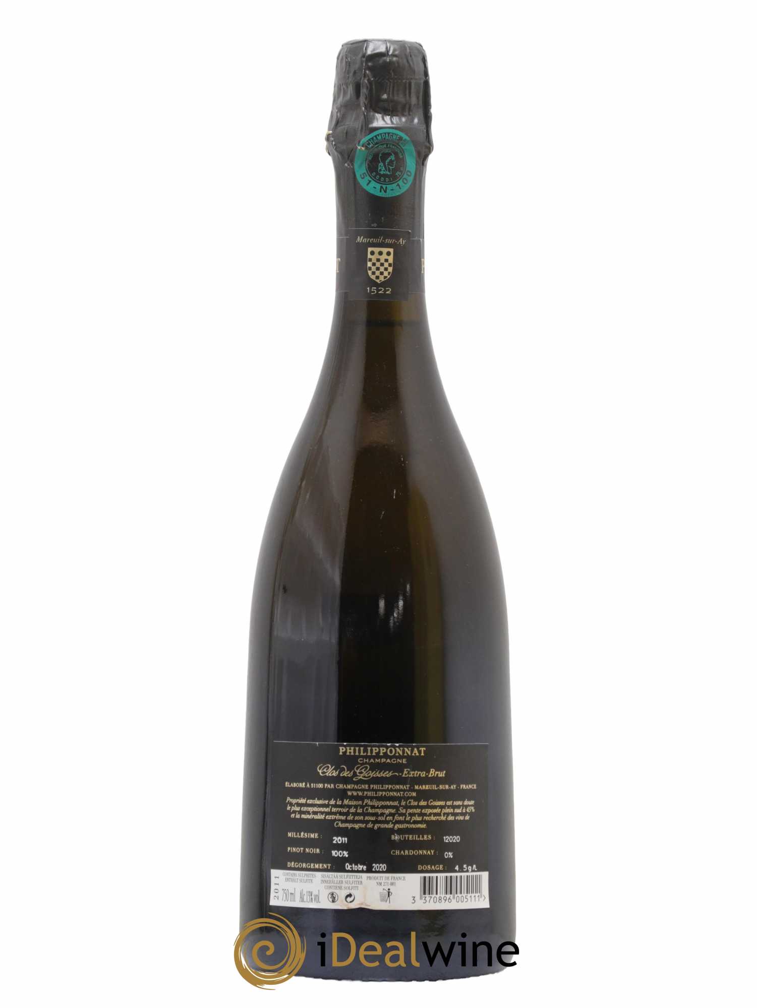 Clos des Goisses Philipponnat 2011 - Lot de 1 bouteille - 2