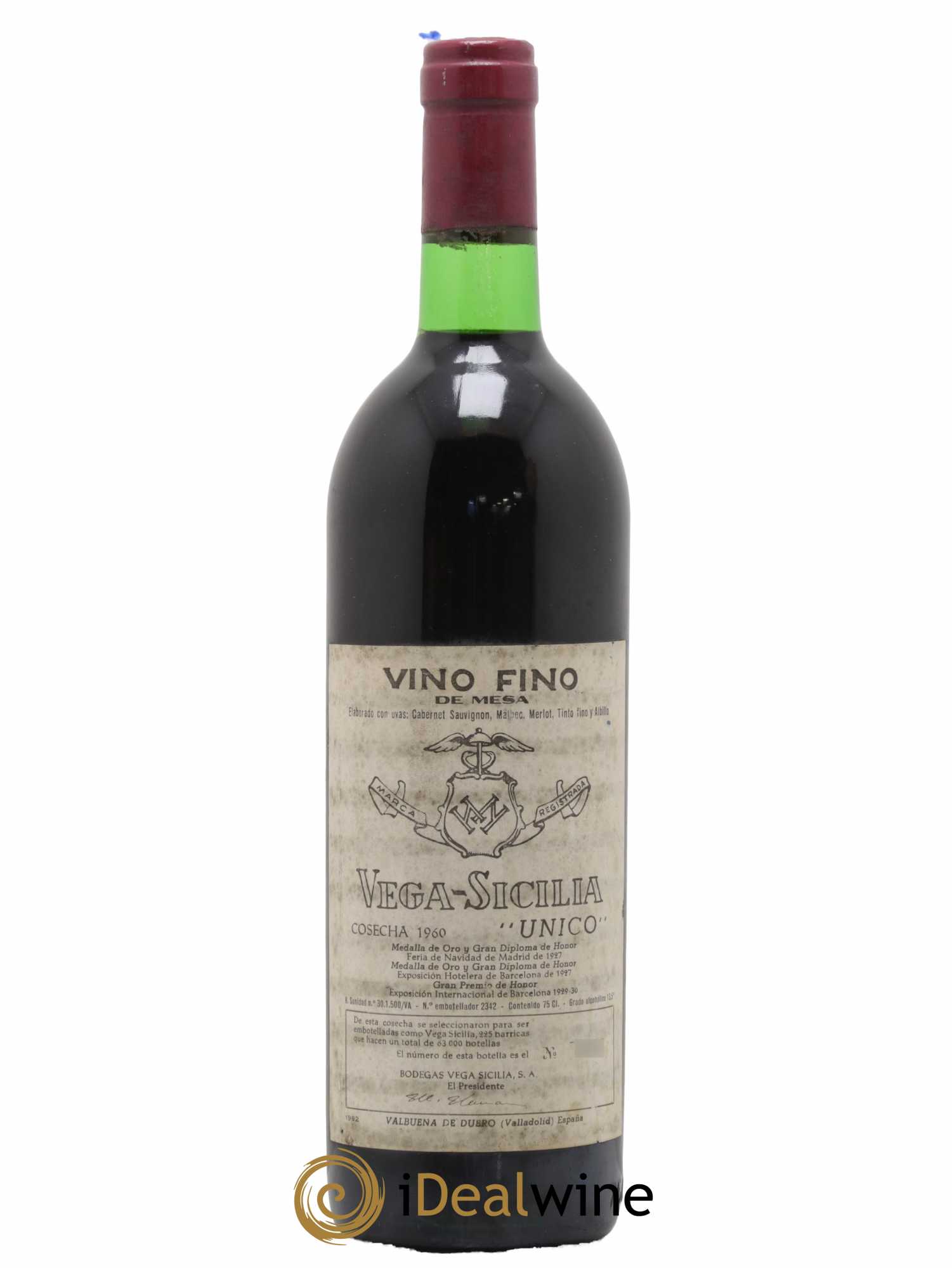 Ribera Del Duero DO Vega Sicilia Unico Famille Alvarez 1960 - Lot de 1 bouteille - 0