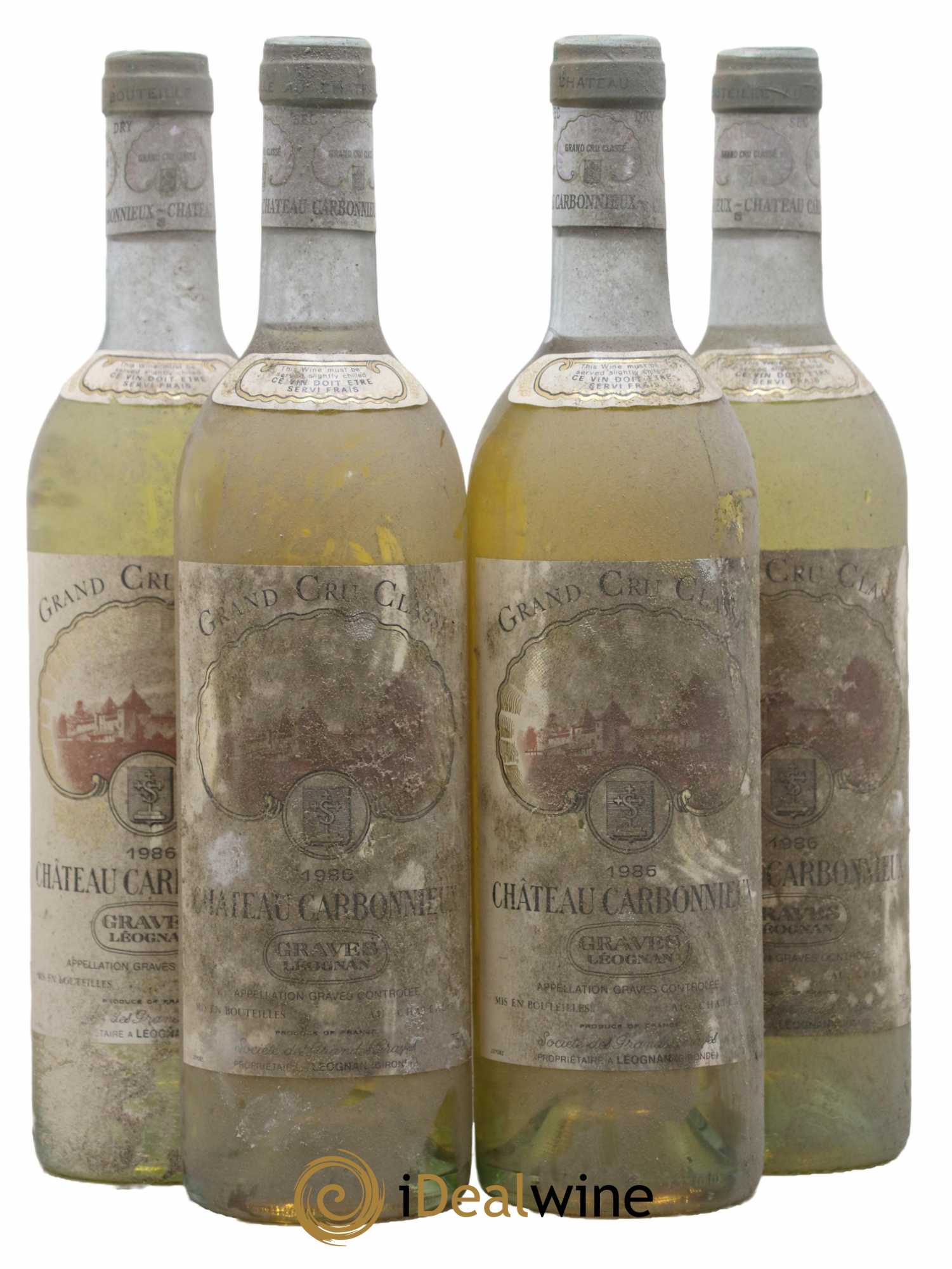 Château Carbonnieux Cru Classé de Graves 1986 - Lot de 4 bouteilles - 0