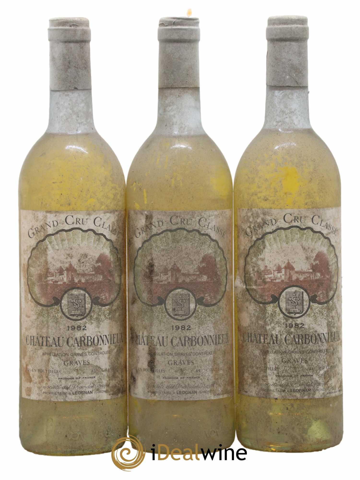Château Carbonnieux Cru Classé de Graves 1982 - Lot de 3 bouteilles - 0