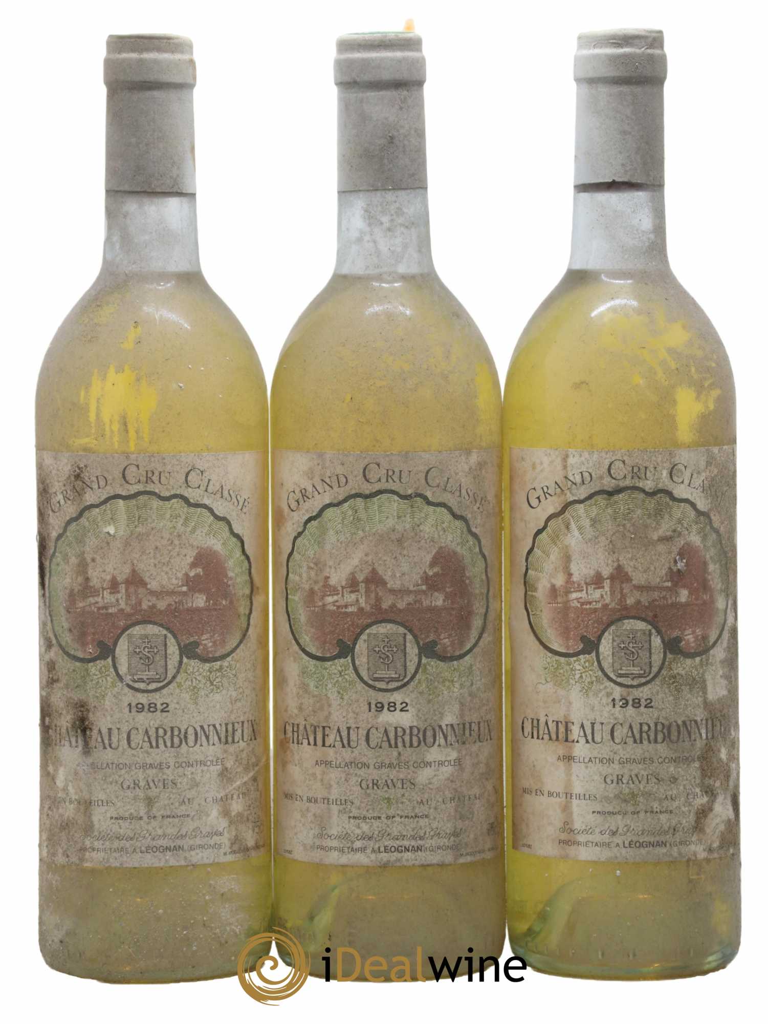 Château Carbonnieux Cru Classé de Graves 1982 - Lot de 3 bouteilles - 0
