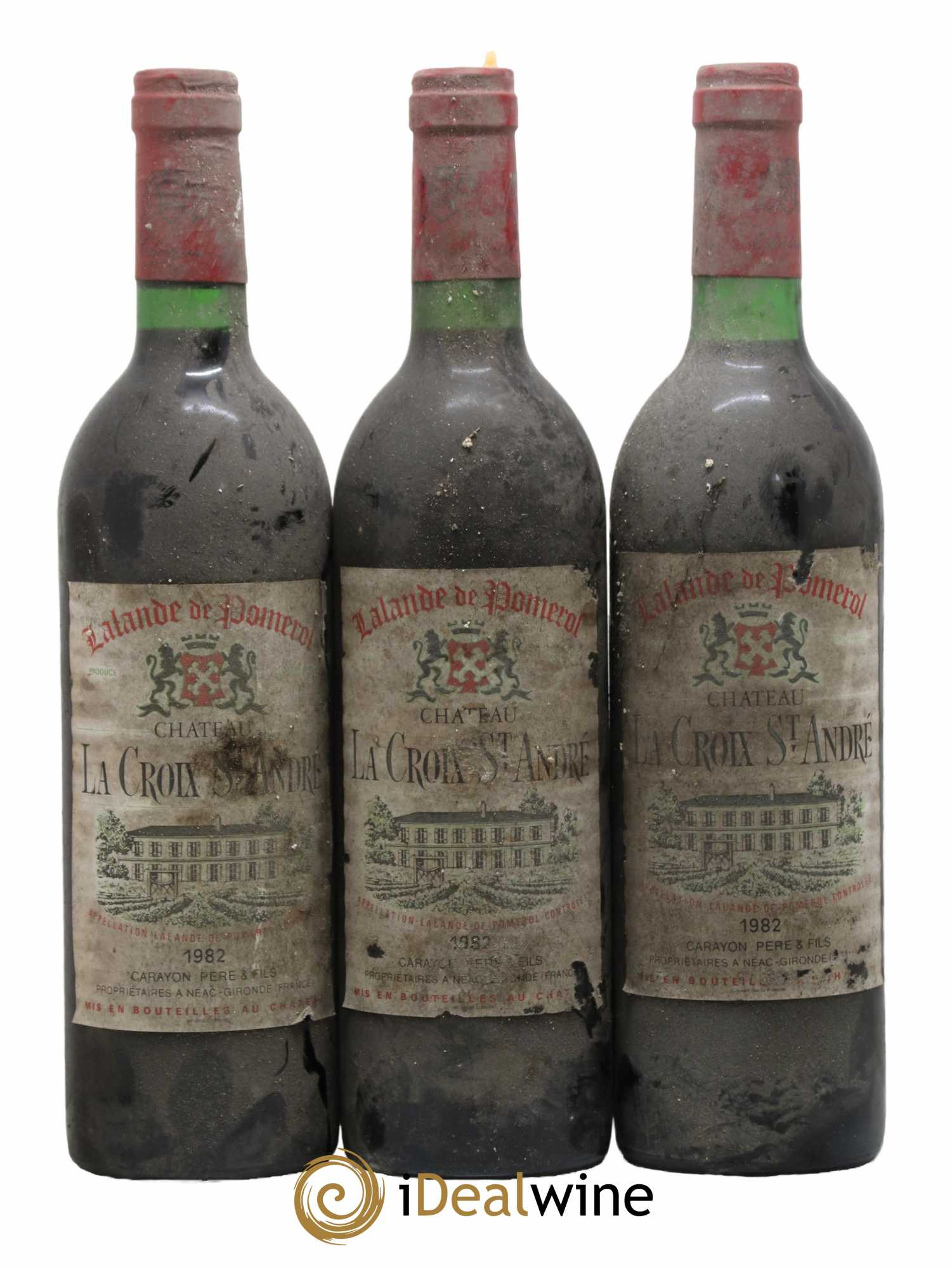 Château La Croix Saint André 1982 - Lot de 3 bouteilles - 0