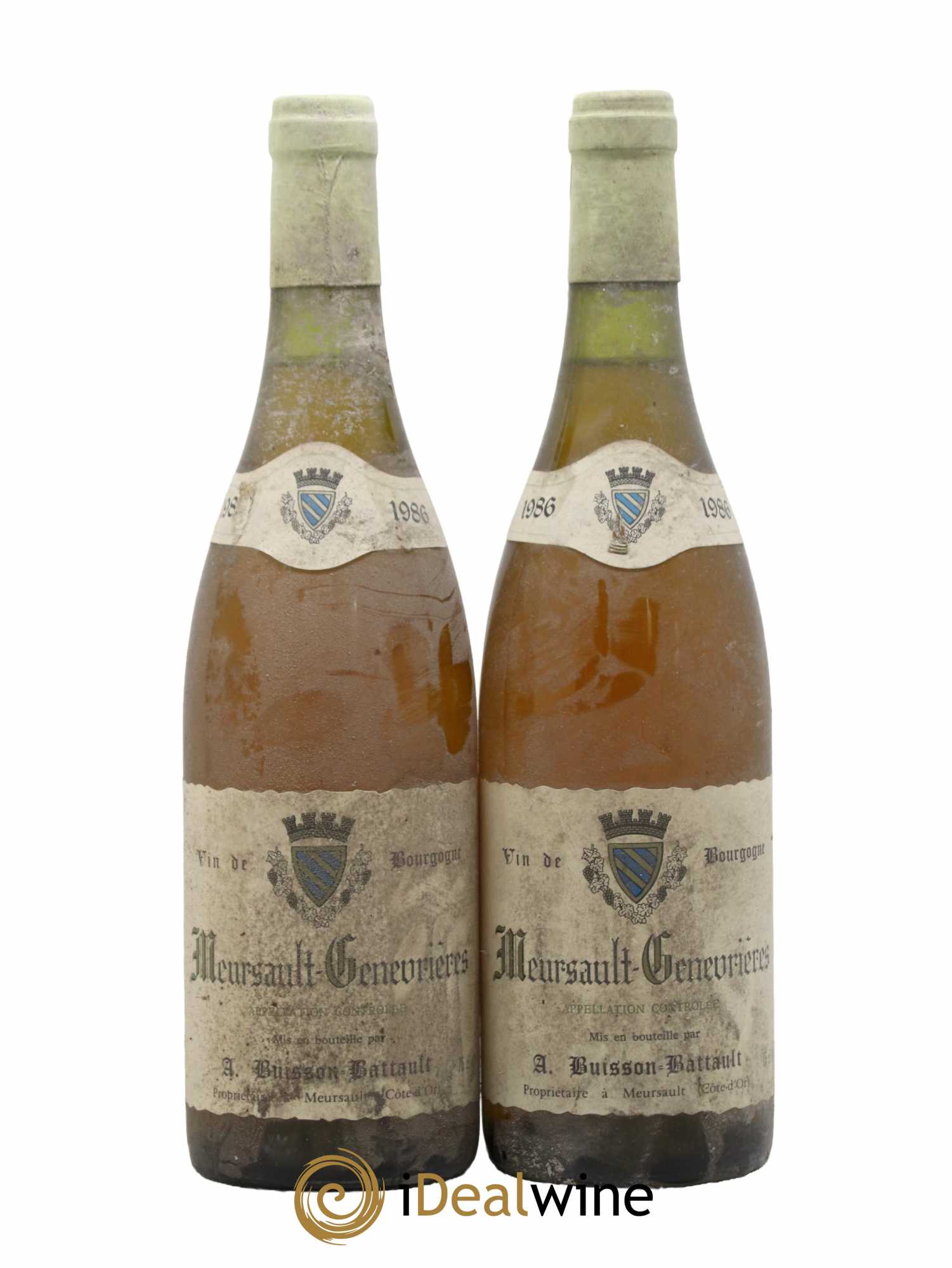 Meursault 1er Cru Genevrières Domaine Buisson Battault 1986 - Lot de 2 bouteilles - 0