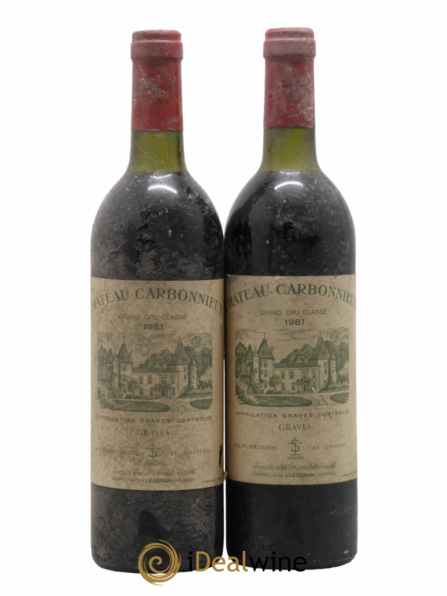 Château Carbonnieux Cru Classé de Graves 1981 - Lot de 2 bouteilles - 0