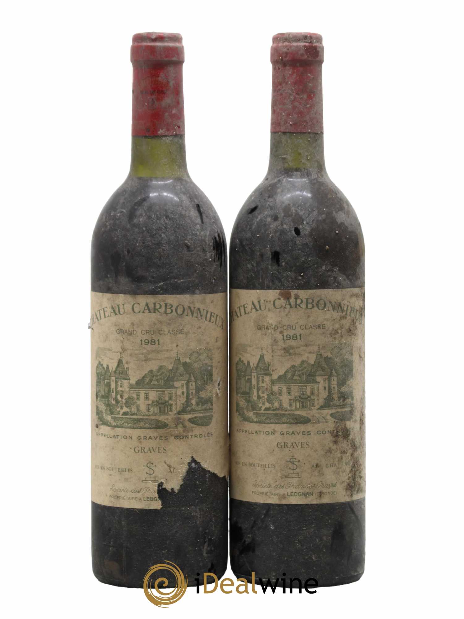 Château Carbonnieux Cru Classé de Graves 1981 - Lot de 2 bouteilles - 0