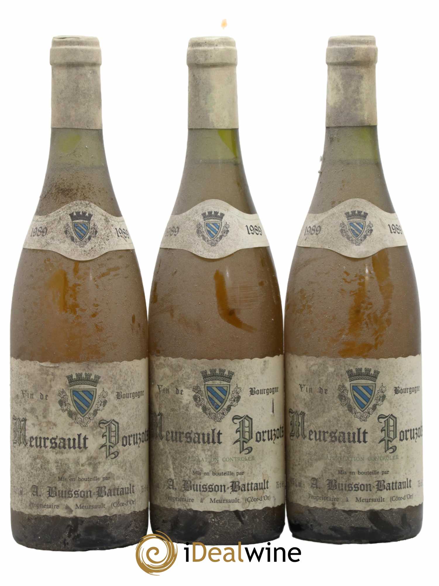 Meursault 1er Cru Poruzots Domaine Buisson Battault 1989 - Lot de 3 bouteilles - 0