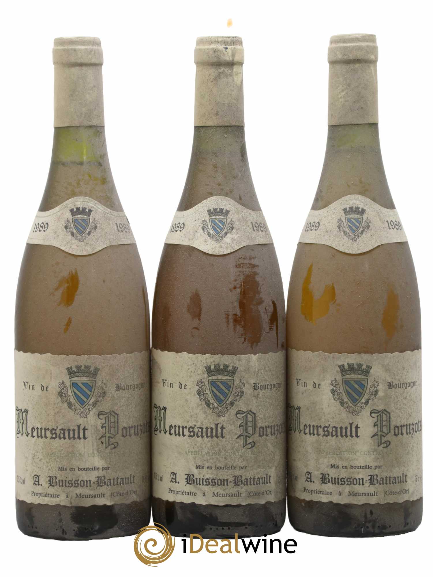 Meursault 1er Cru Poruzots Domaine Buisson Battault 1989 - Lot de 3 bouteilles - 0