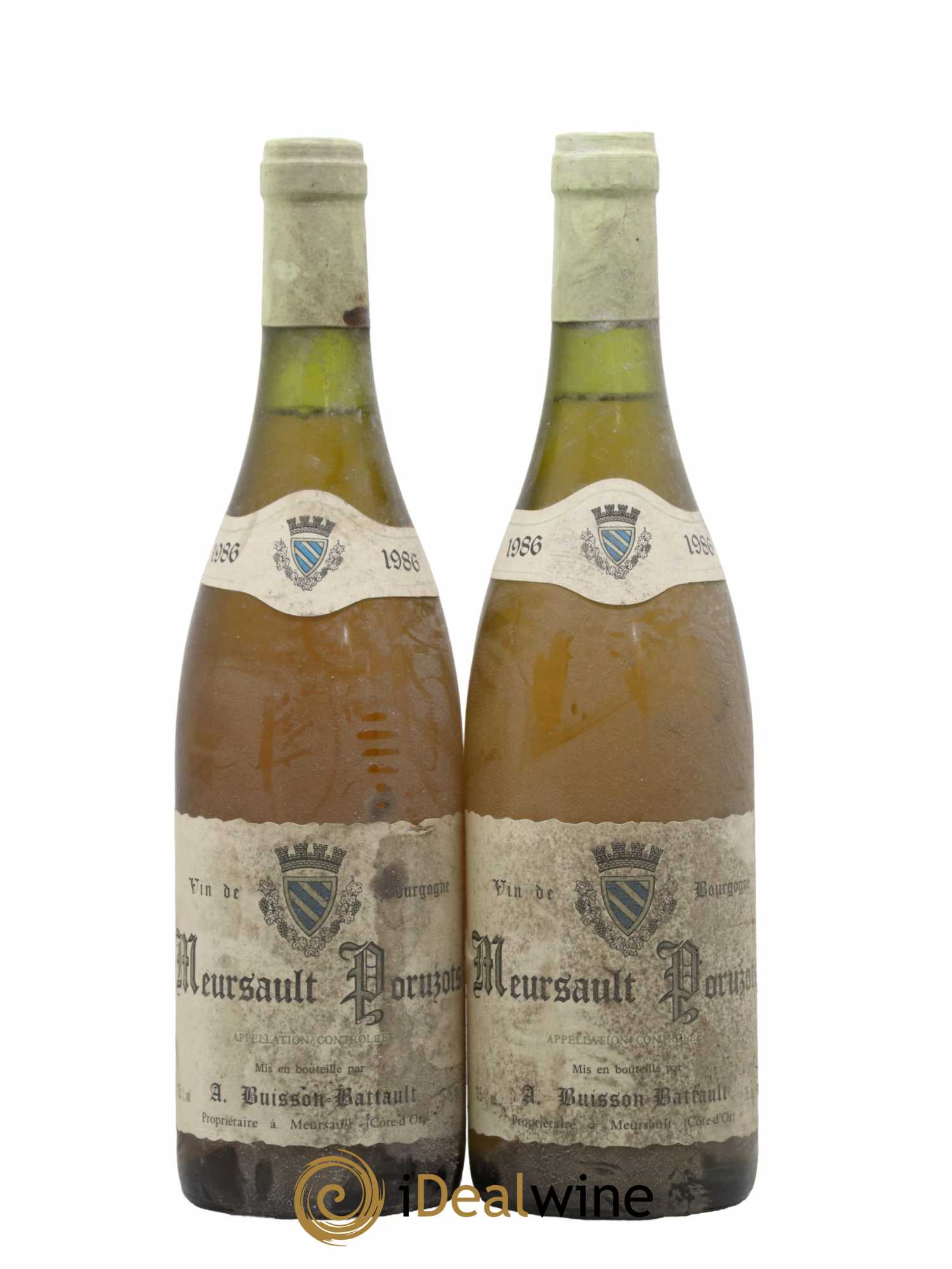 Meursault 1er Cru Poruzots Domaine Buisson Battault 1986 - Lot de 2 bouteilles - 0