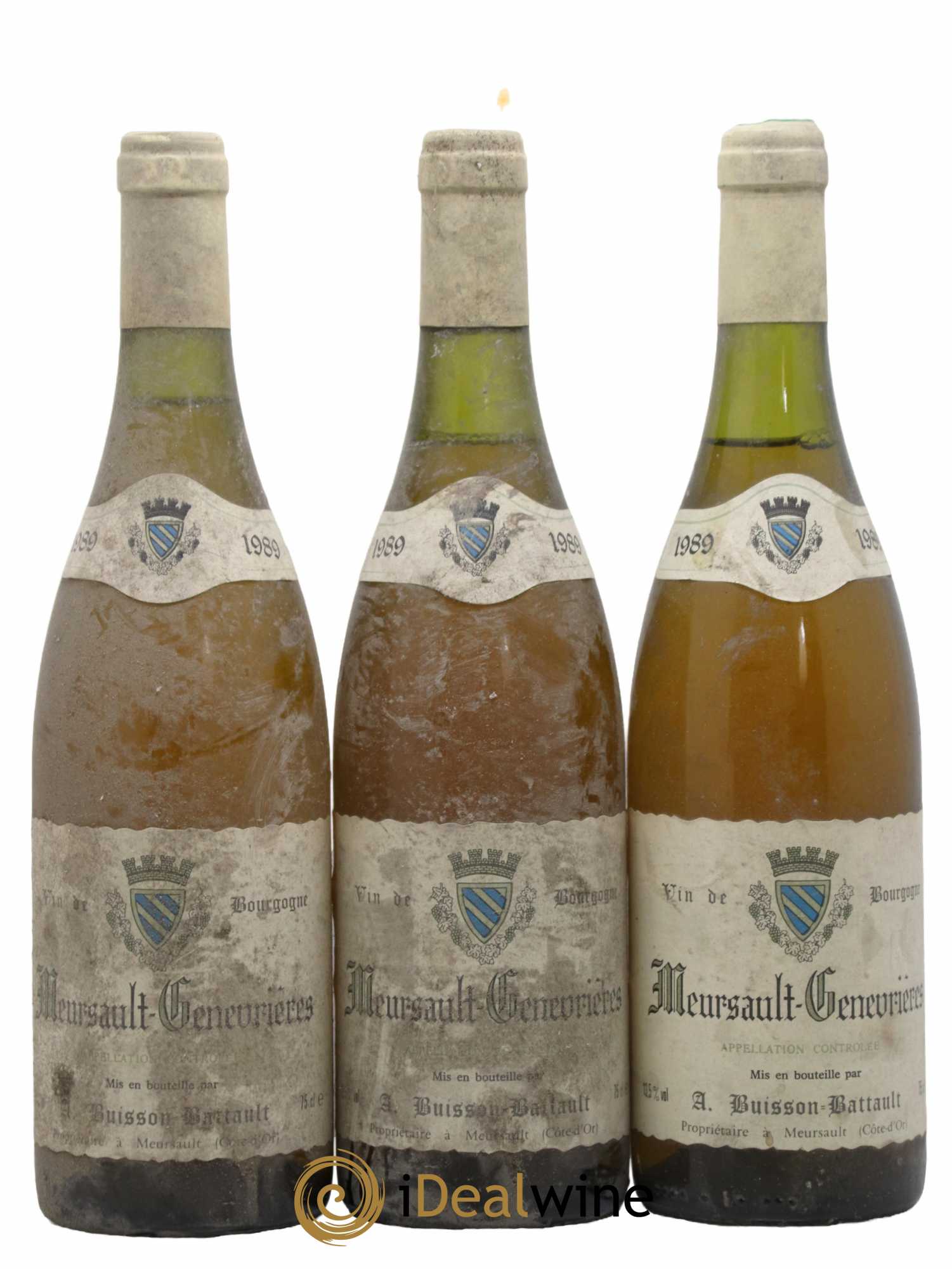 Meursault 1er Cru Genevrières Domaine Buisson Battault 1989 - Lot de 3 bouteilles - 0