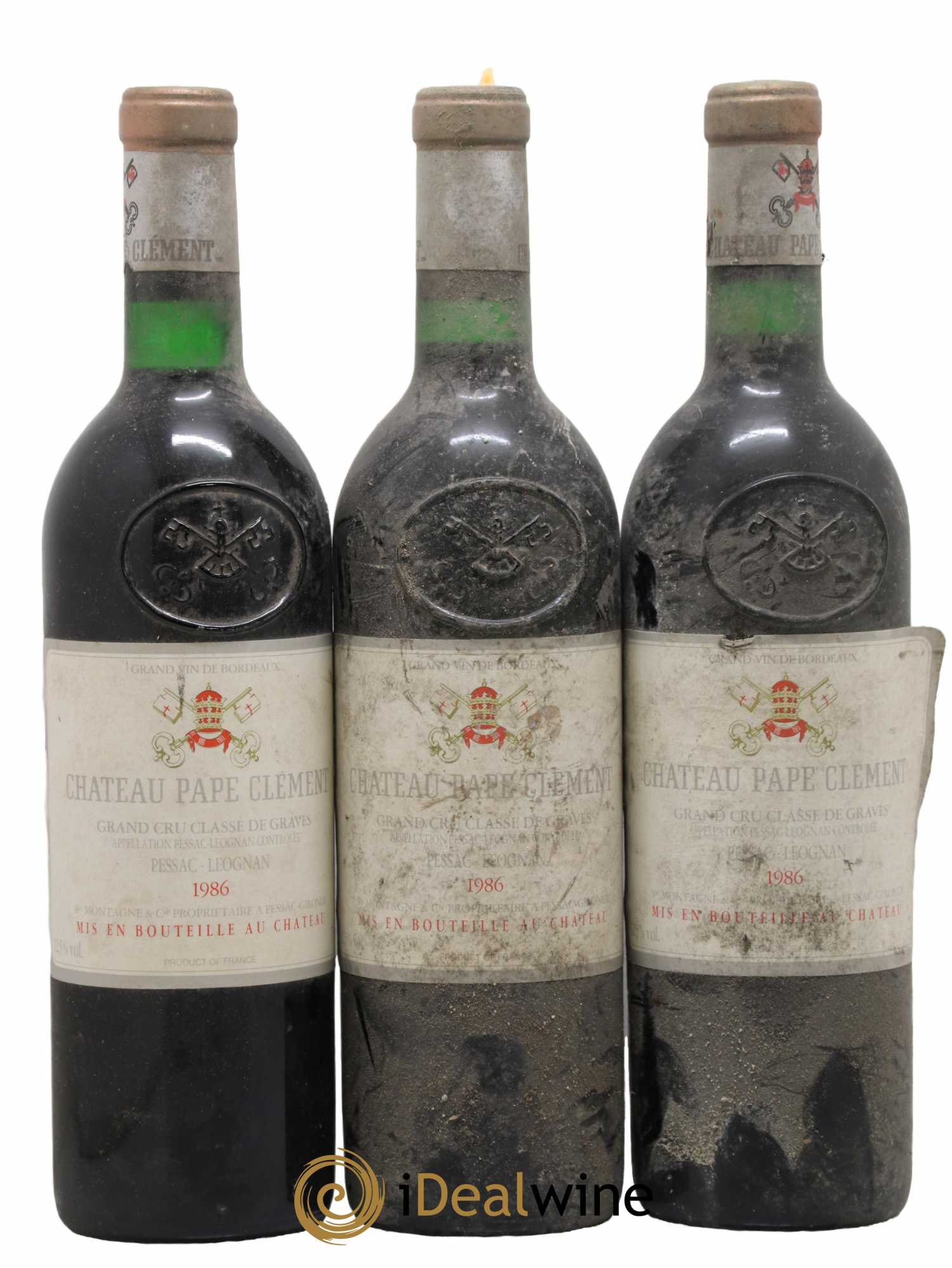 Château Pape Clément Cru Classé de Graves 1986 - Lot de 3 bouteilles - 0