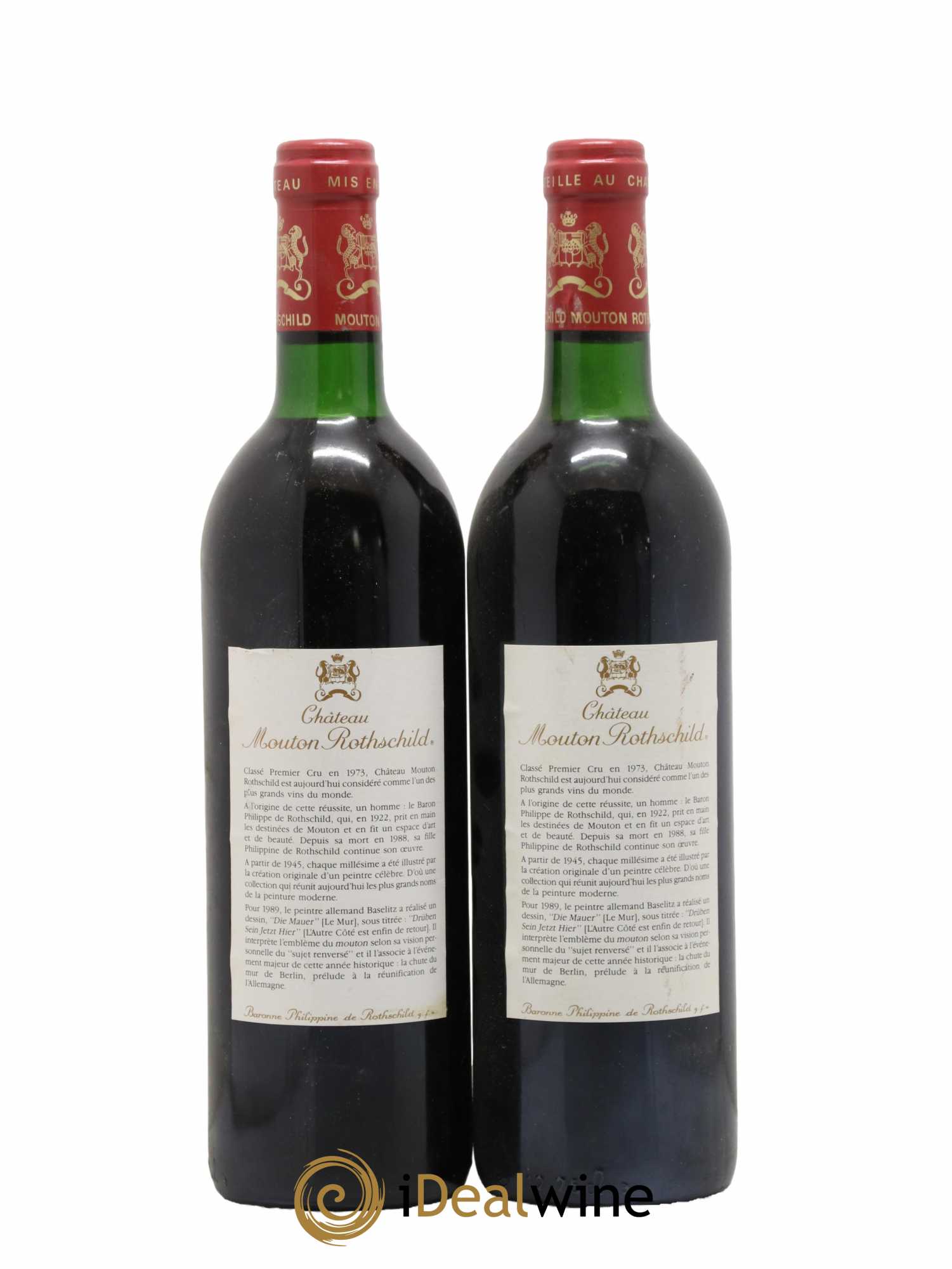 Château Mouton Rothschild 1er Grand Cru Classé 1989 - Lot de 2 bouteilles - 1