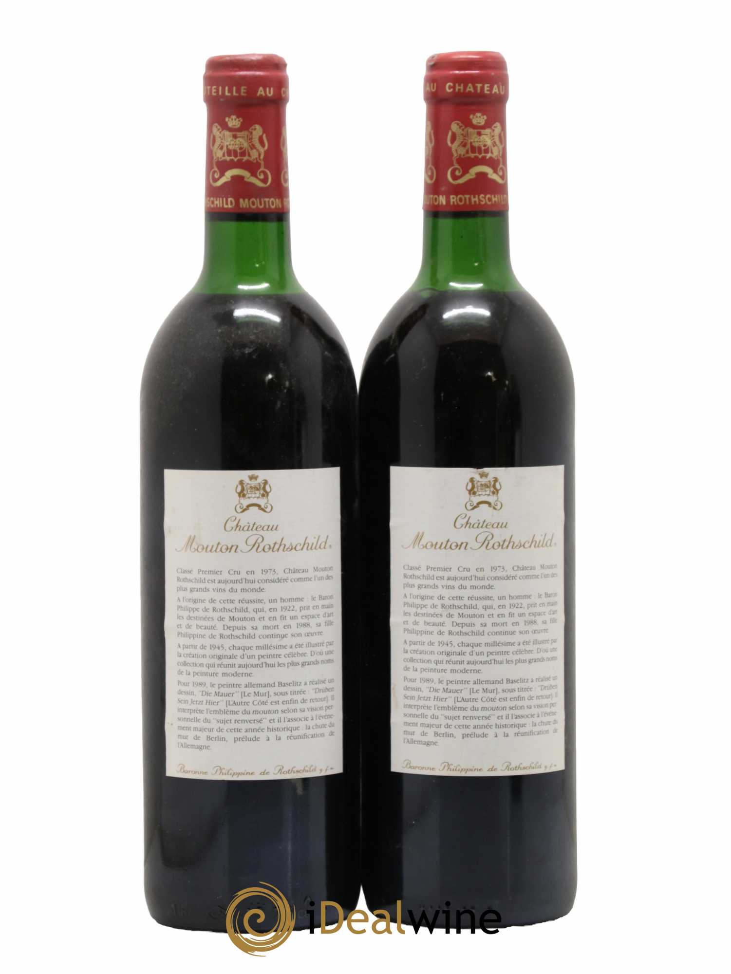 Château Mouton Rothschild 1er Grand Cru Classé 1989 - Lot de 2 bouteilles - 1