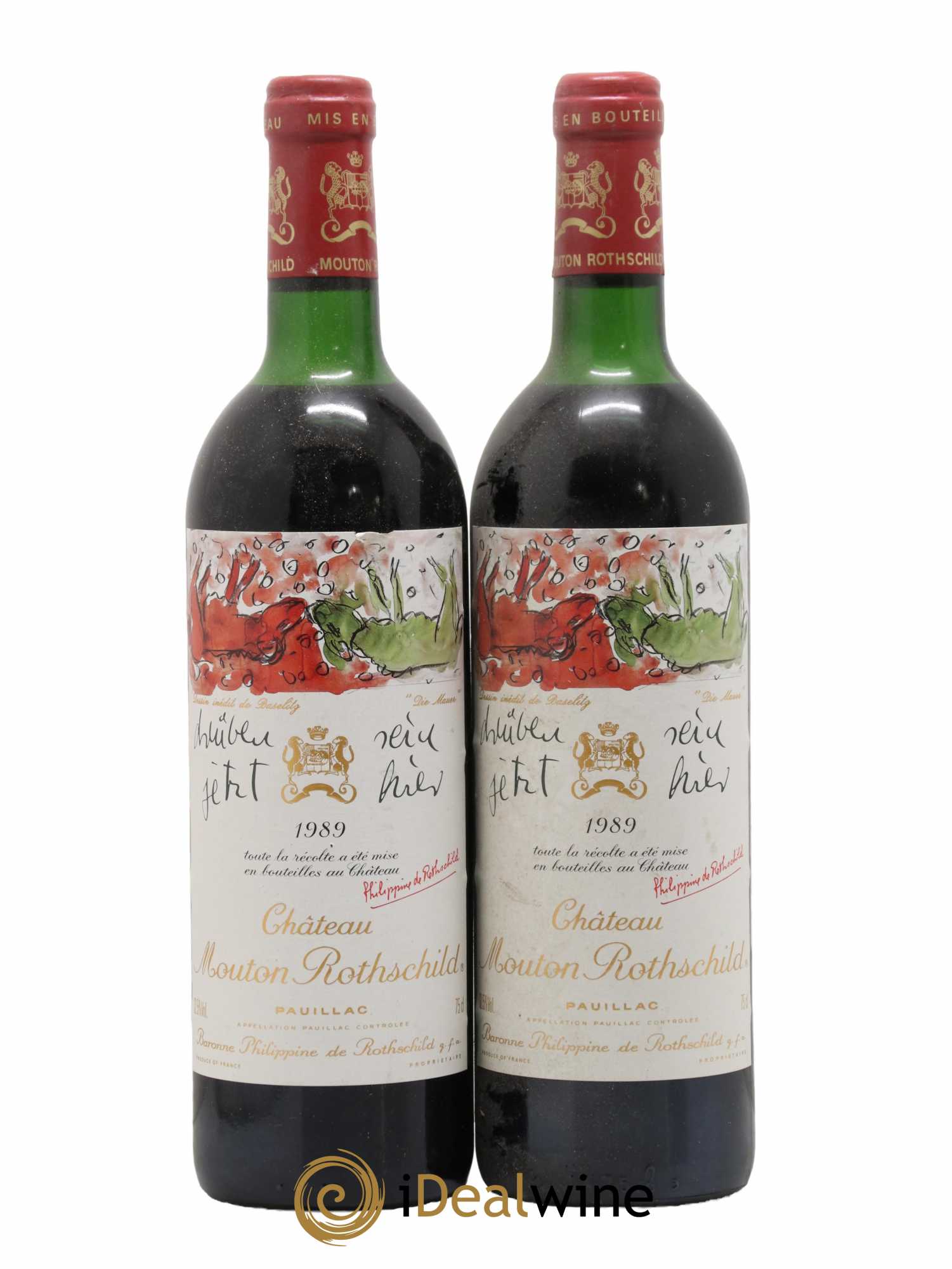 Château Mouton Rothschild 1er Grand Cru Classé 1989 - Lot de 2 bouteilles - 0