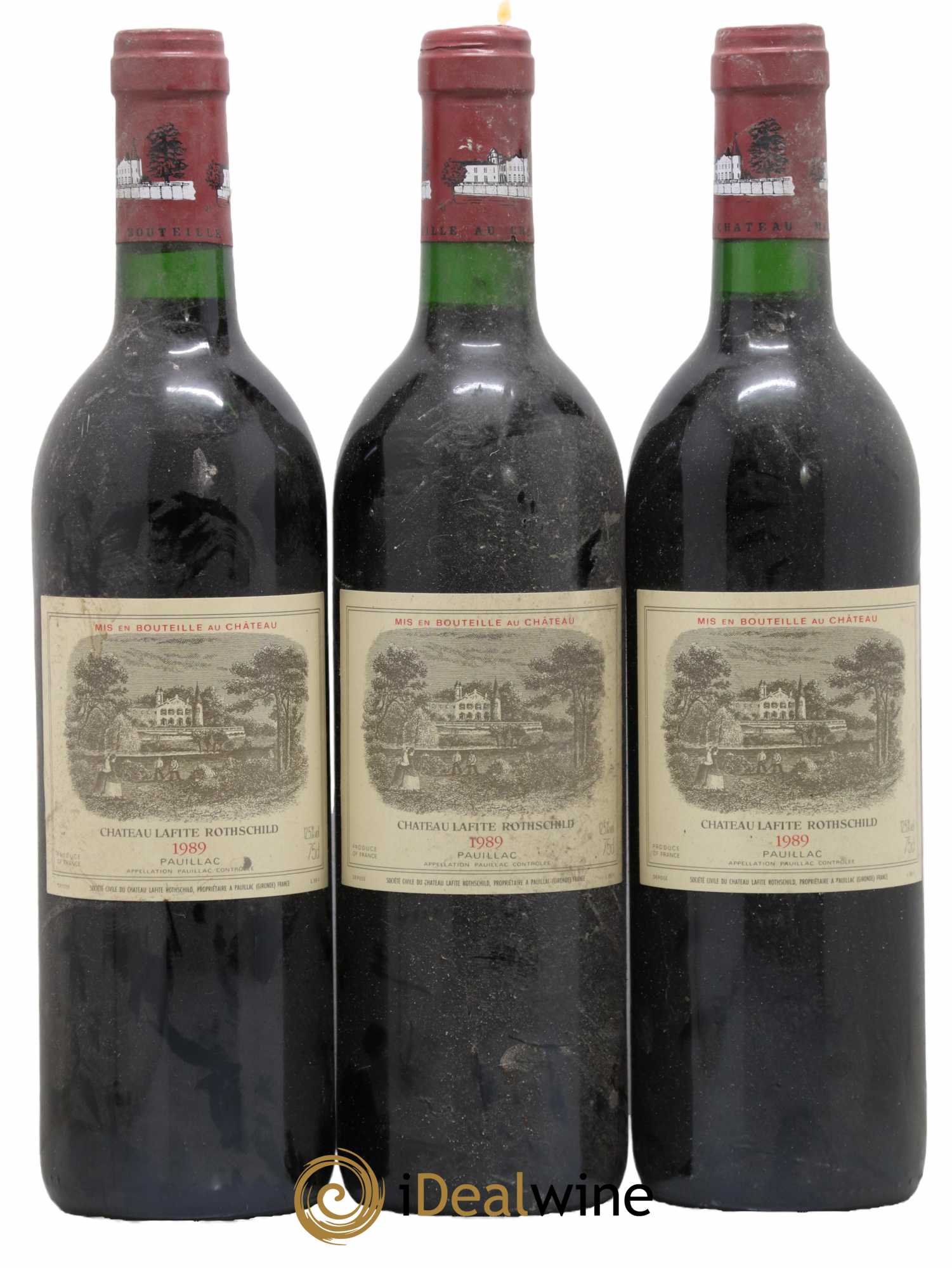 Château Lafite Rothschild 1er Grand Cru Classé 1989 - Lot de 3 bouteilles - 0