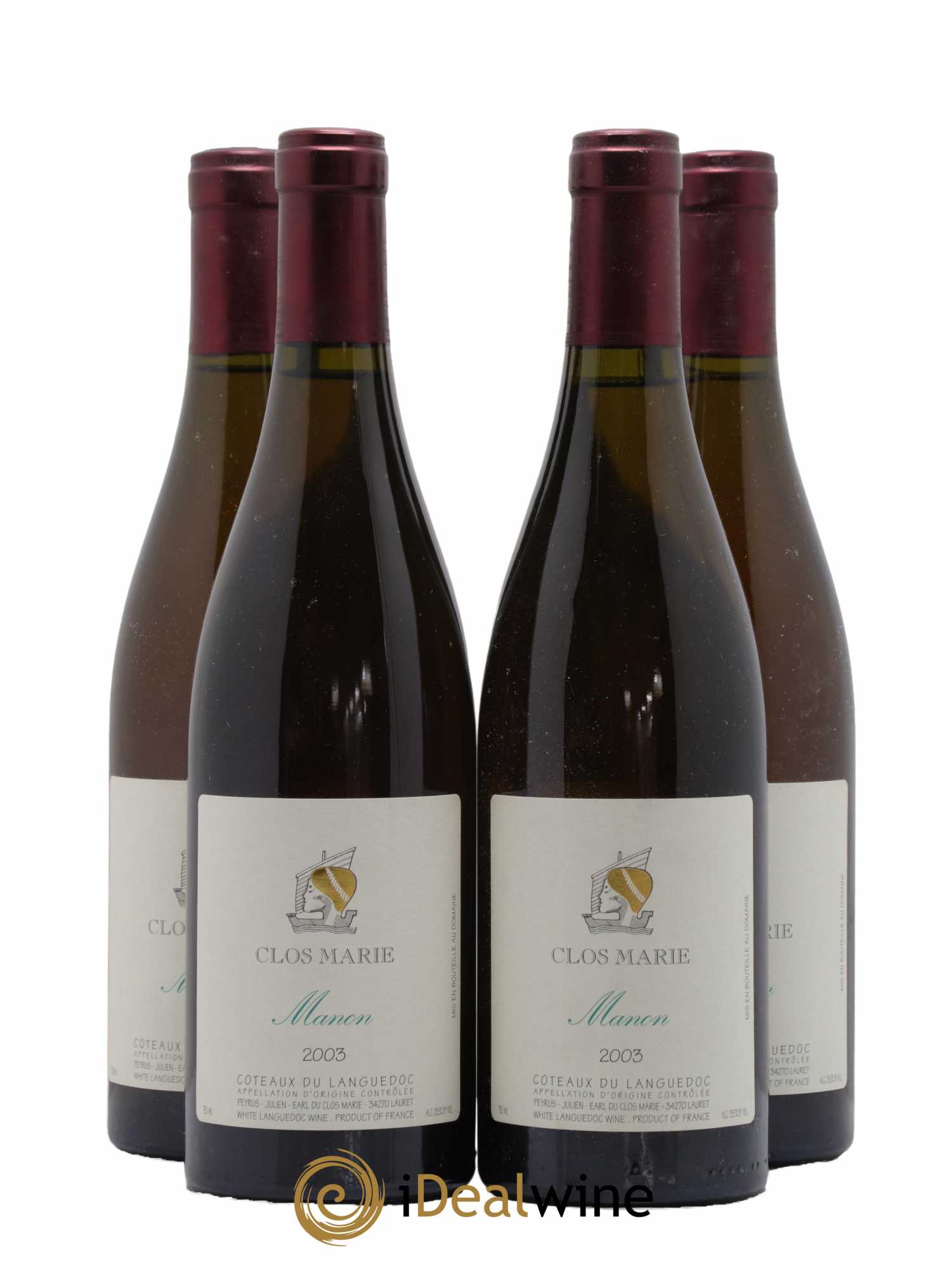 Languedoc Clos Marie Manon Christophe Peyrus et Françoise Julien 2003 - Lot de 4 bouteilles - 0