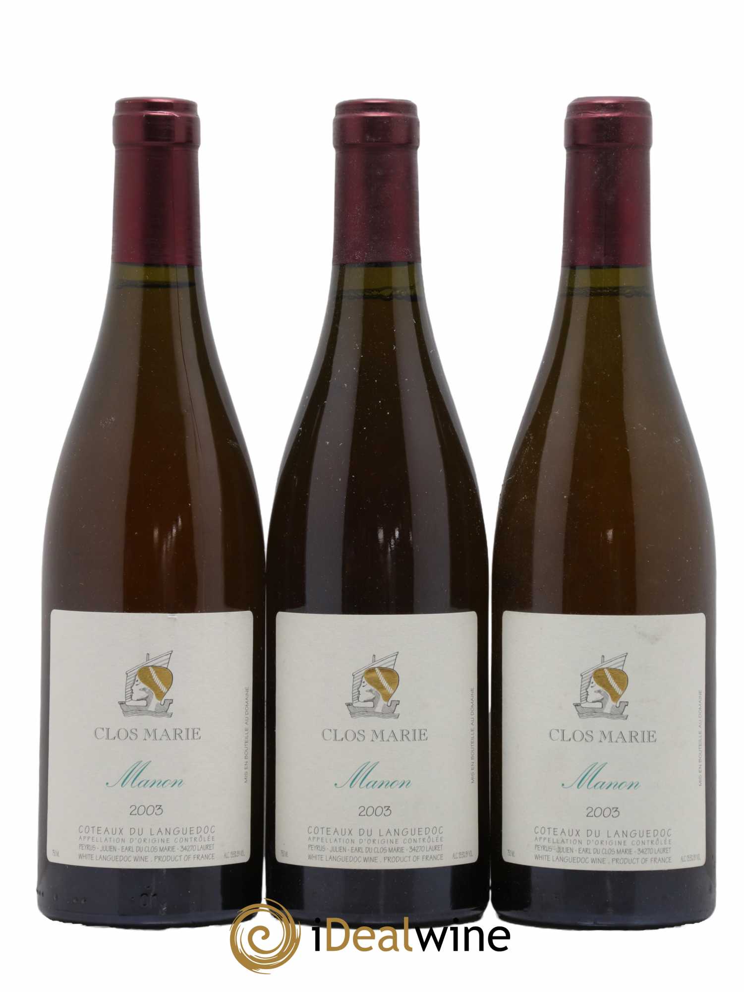 Languedoc Clos Marie Manon Christophe Peyrus et Françoise Julien 2003 - Lot de 3 bouteilles - 0