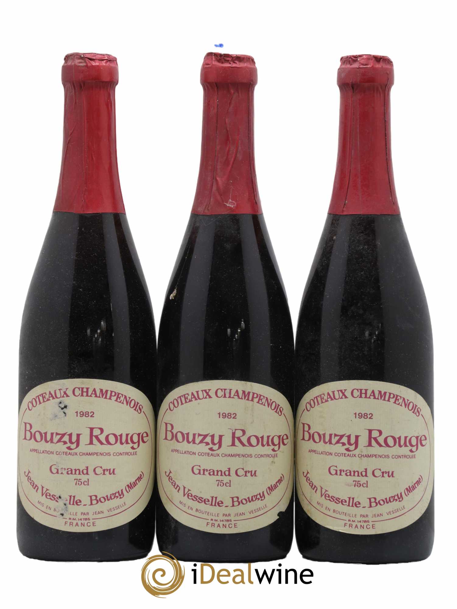Coteaux Champenois Bouzy - Jean Vesselle 1982 - Lot de 3 bouteilles - 0