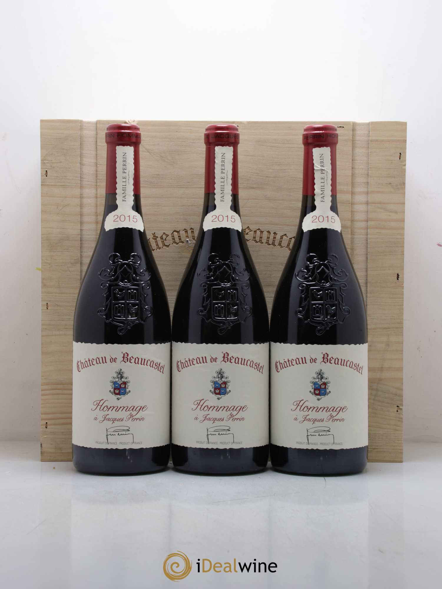 Châteauneuf-du-Pape Château de Beaucastel Hommage à Jacques Perrin Famille Perrin 2015 - Lot de 3 bouteilles - 2