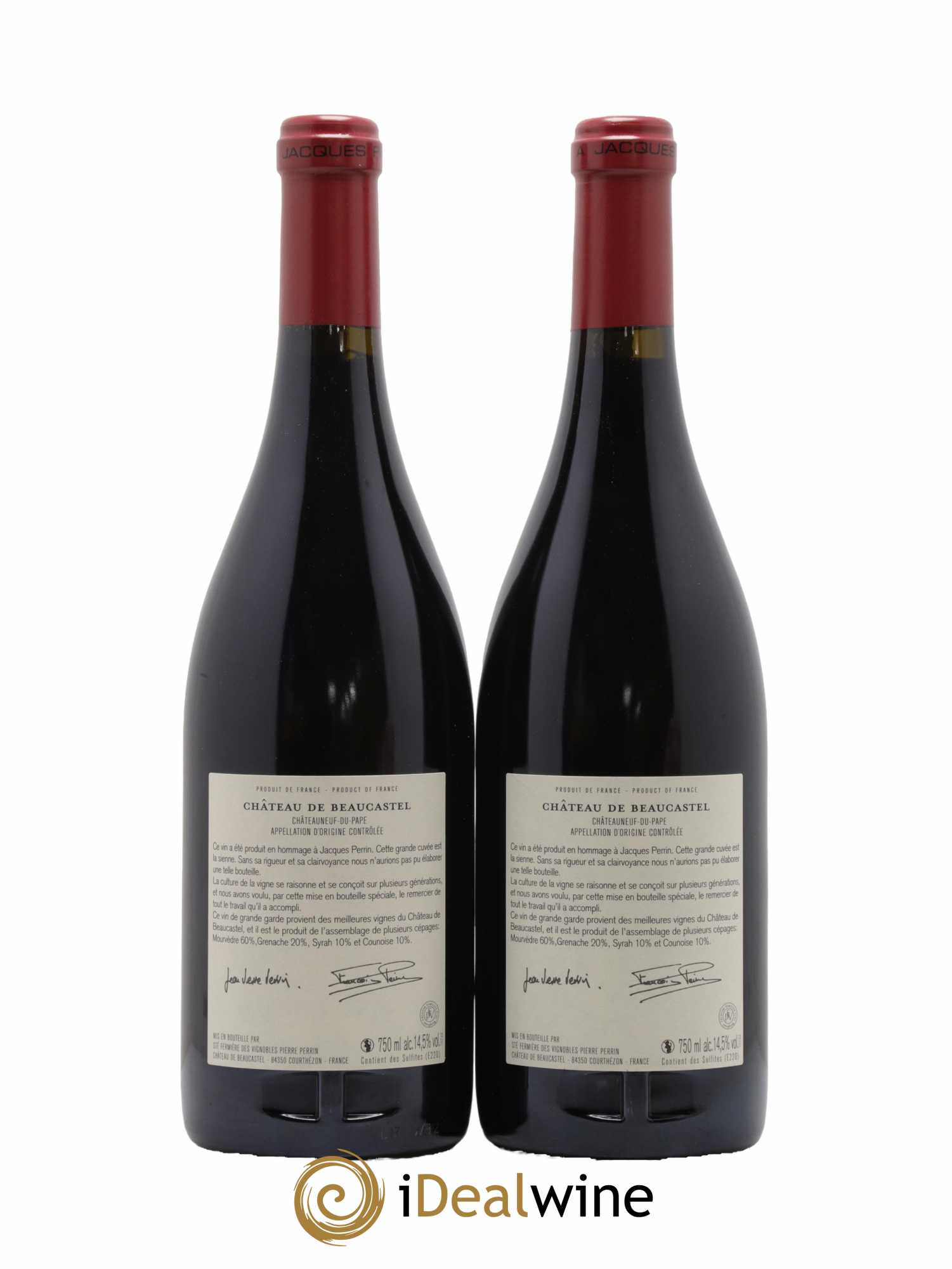 Châteauneuf-du-Pape Château de Beaucastel Hommage à Jacques Perrin Famille Perrin 2015 - Lot de 2 bouteilles - 1
