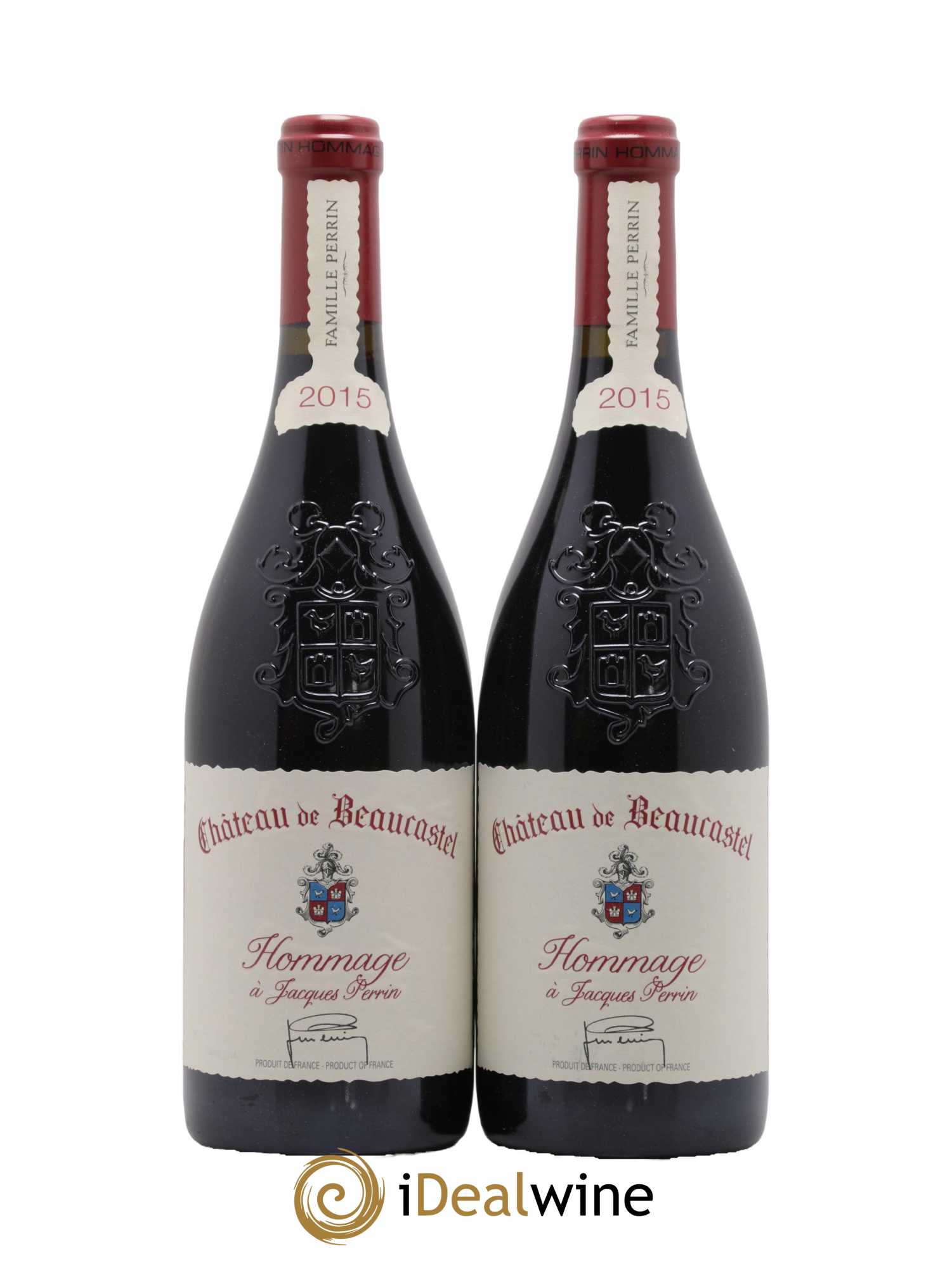 Châteauneuf-du-Pape Château de Beaucastel Hommage à Jacques Perrin Famille Perrin 2015 - Lot de 2 bouteilles - 0