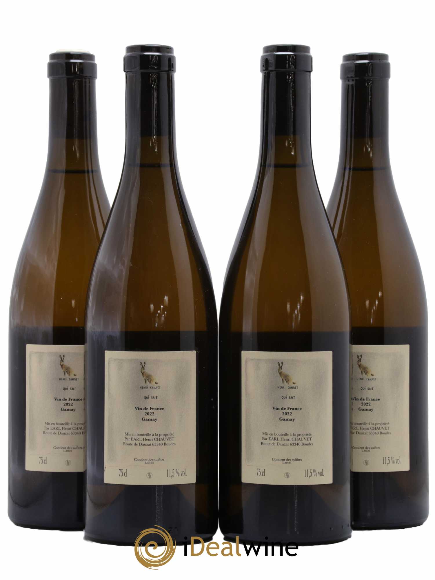 Vin de France Qui Sait Henri Chauvet 2022 - Lot de 4 bouteilles - 1