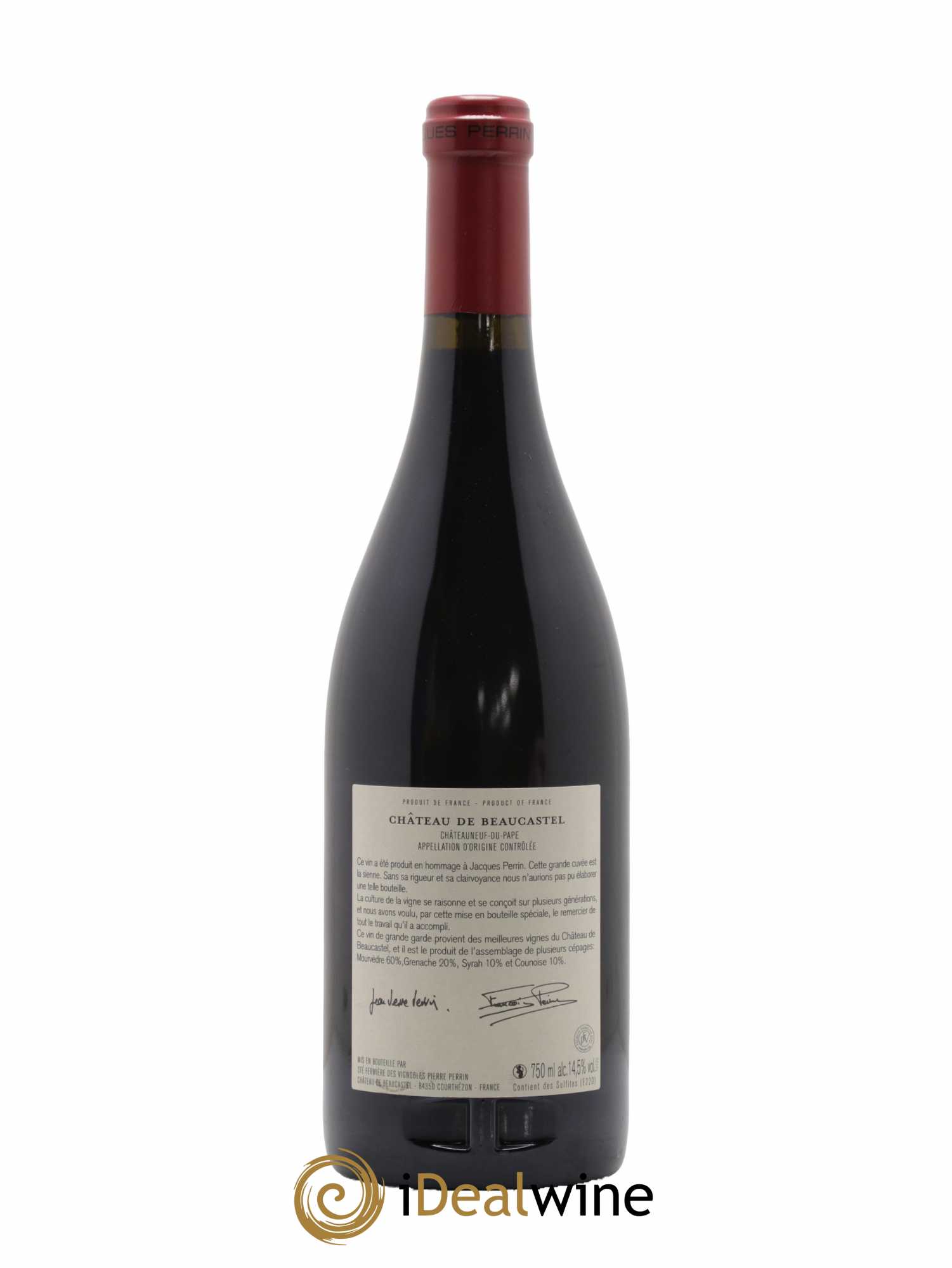 Châteauneuf-du-Pape Château de Beaucastel Hommage à Jacques Perrin Famille Perrin 2015 - Lot de 1 bouteille - 1