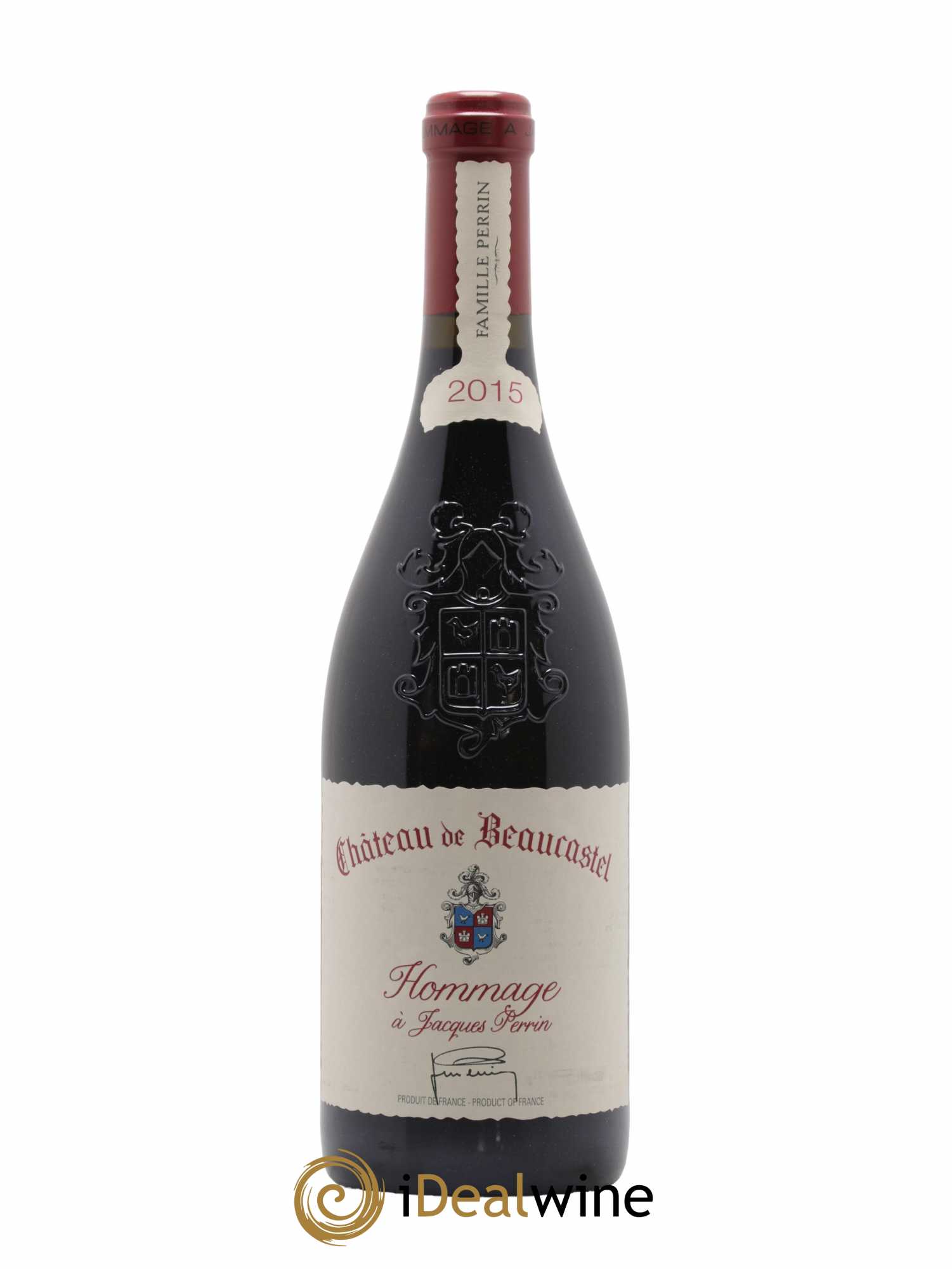 Châteauneuf-du-Pape Château de Beaucastel Hommage à Jacques Perrin Famille Perrin 2015 - Lot de 1 bouteille - 0