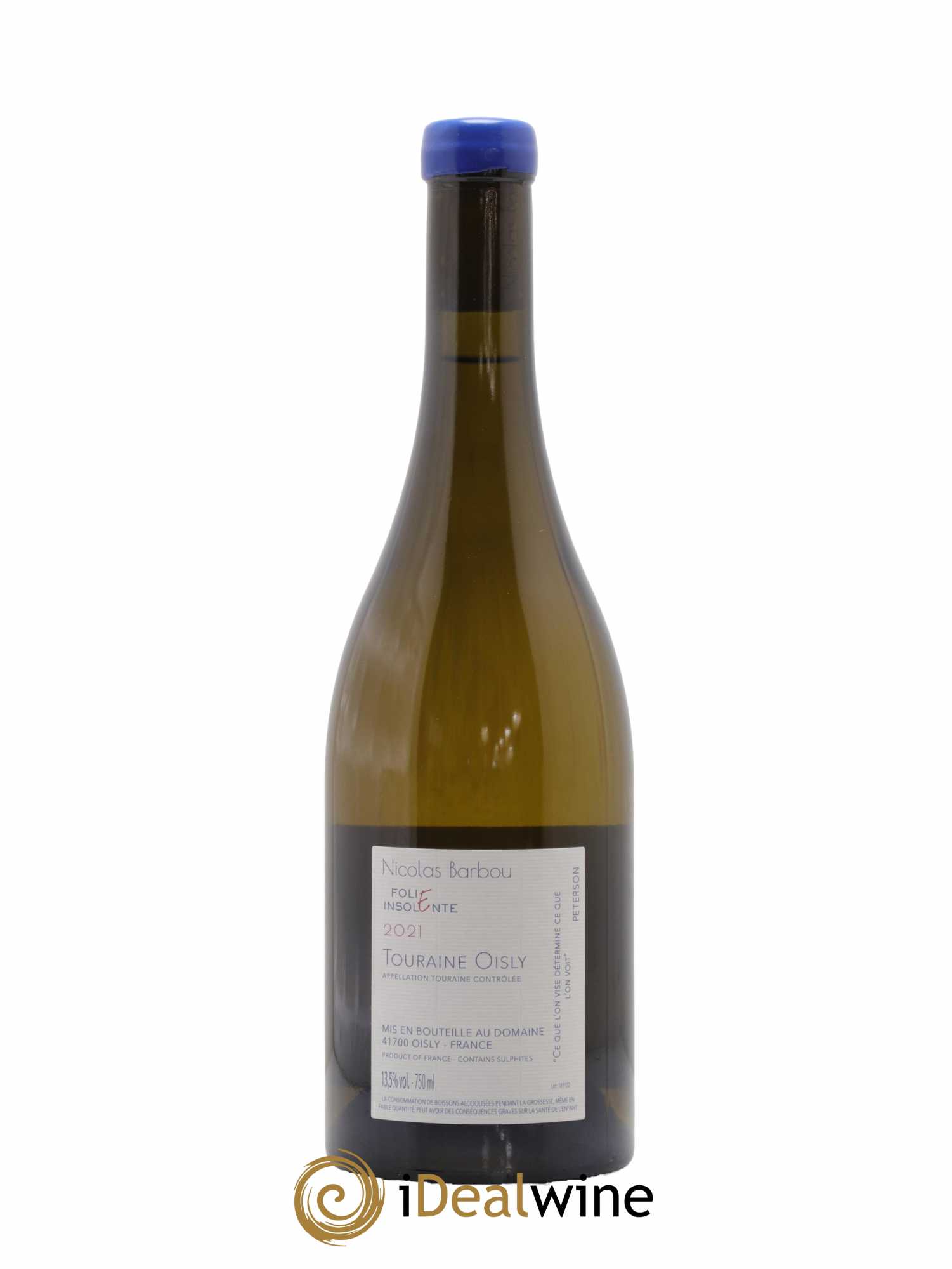 Touraine-Oisly Folie Insolente Nicolas Barbou 2021 - Lot de 1 bouteille - 1