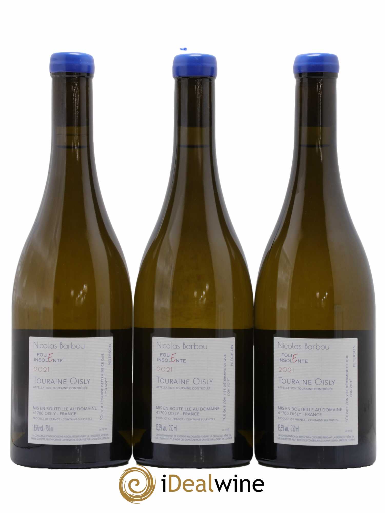 Touraine-Oisly Folie Insolente Nicolas Barbou 2021 - Lot de 3 bouteilles - 1