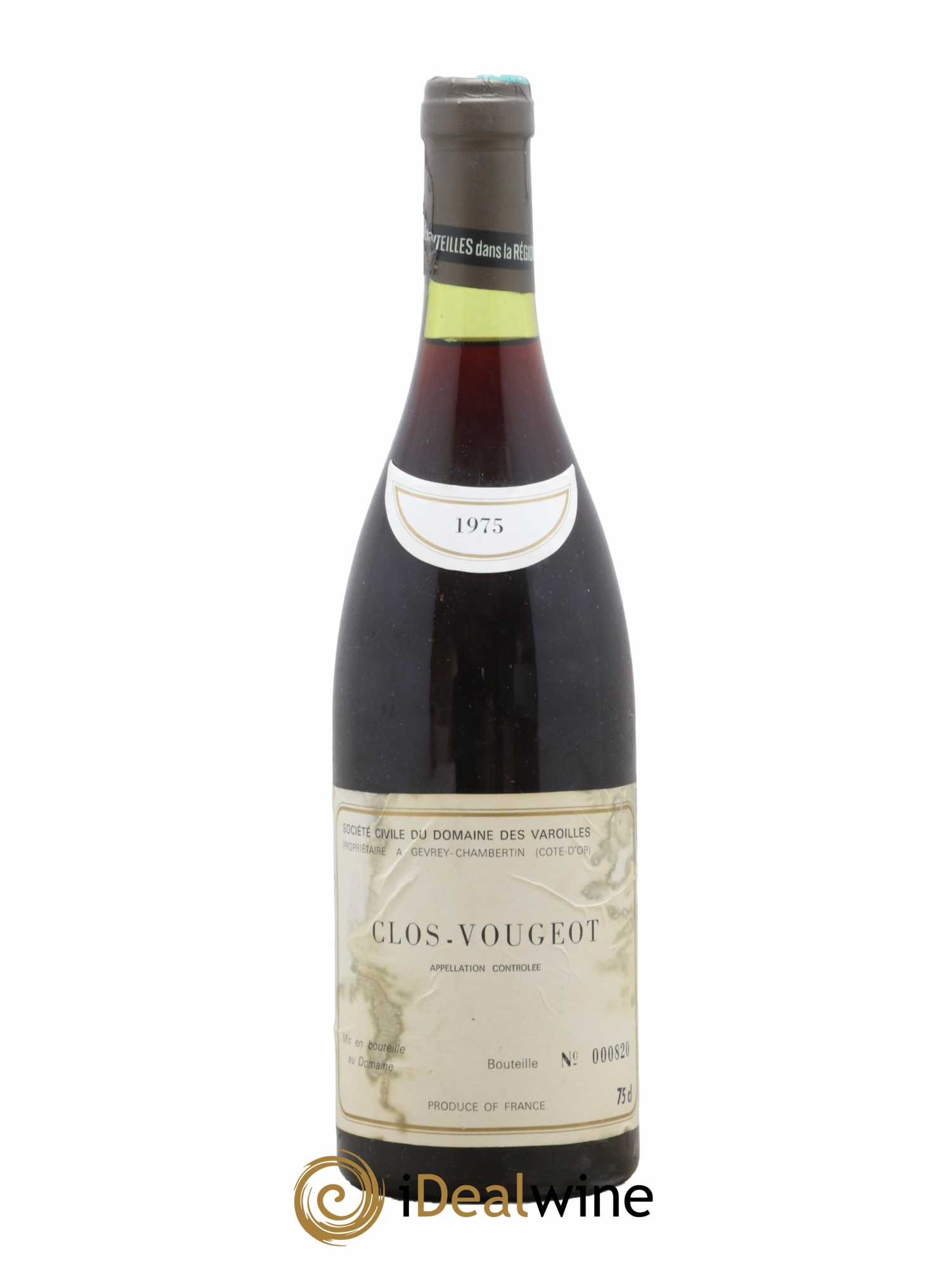 Clos de Vougeot Grand Cru Domaine des Varoilles 1975 - Lot de 1 bouteille - 0