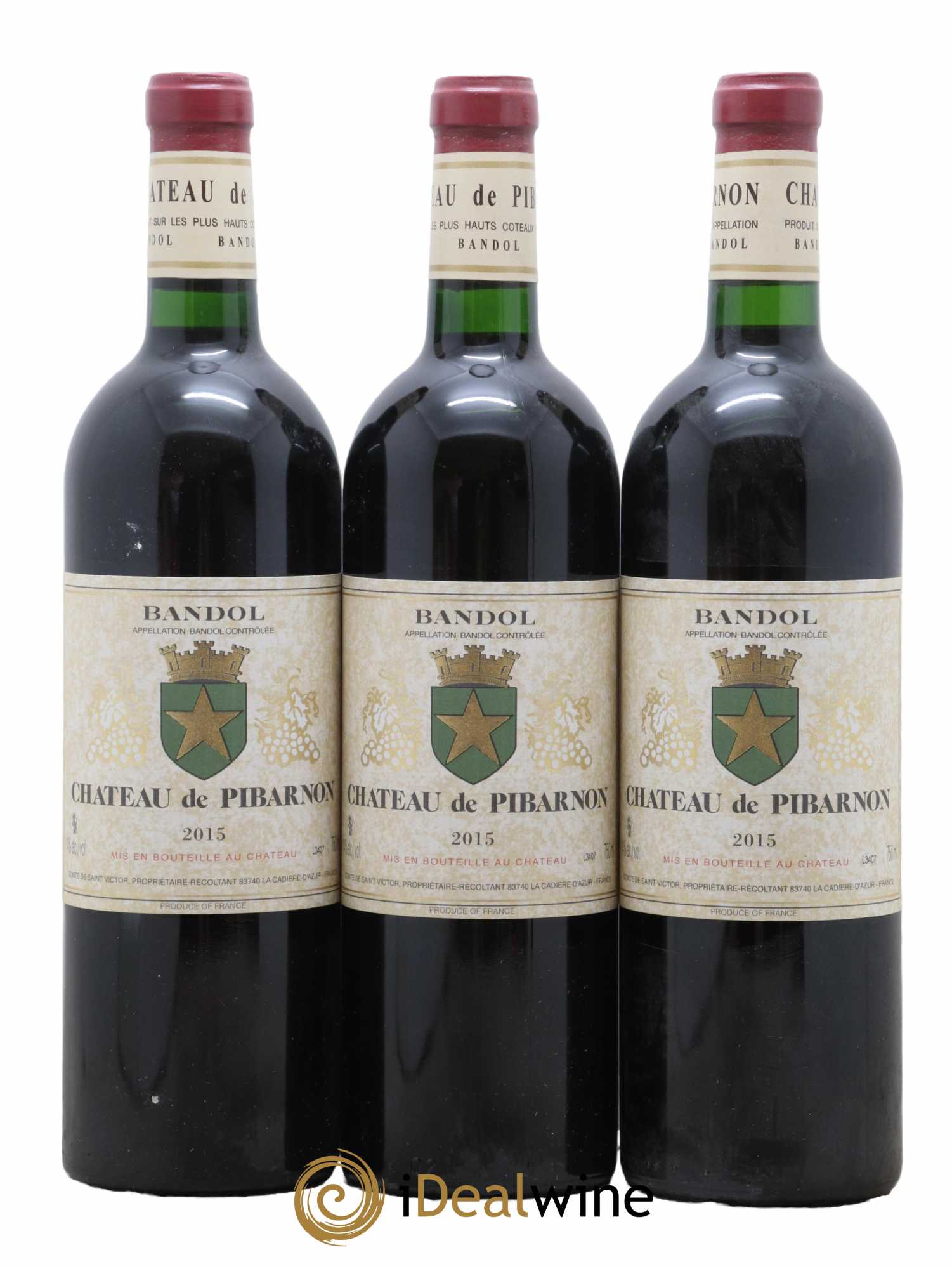 Bandol Château de Pibarnon Comte de Saint-Victor 2015 - Lot de 3 bouteilles - 0