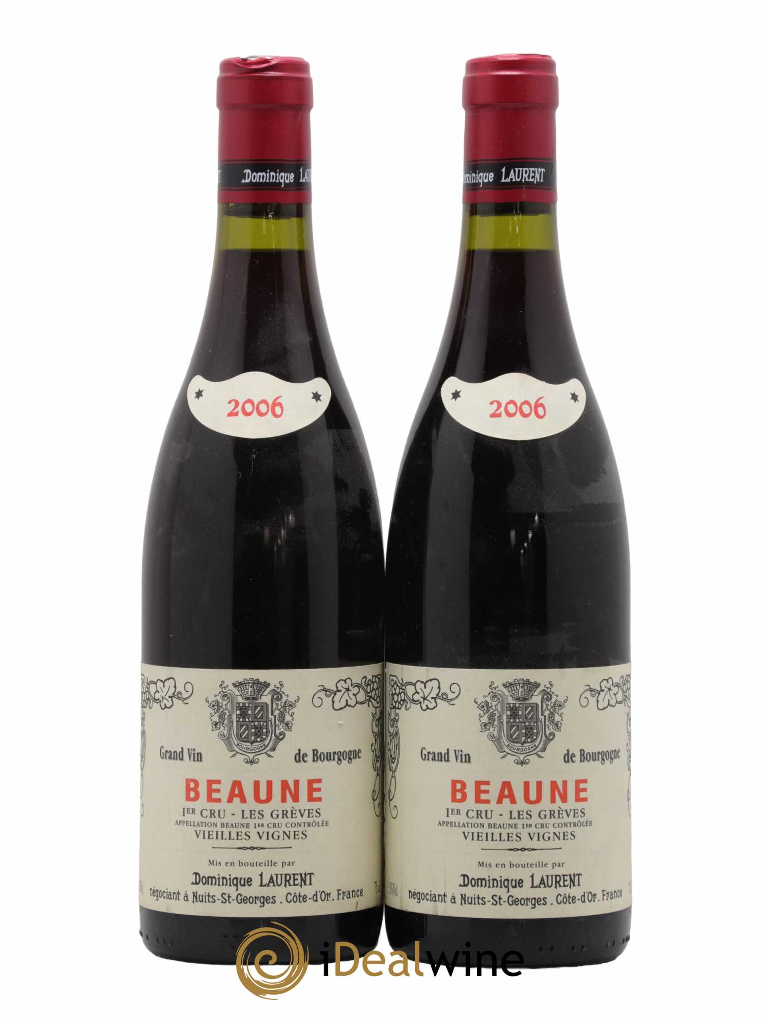 Beaune 1er Cru Les Grèves Vieilles Vignes Dominique Laurent 2006 - Lot de 2 bouteilles - 0