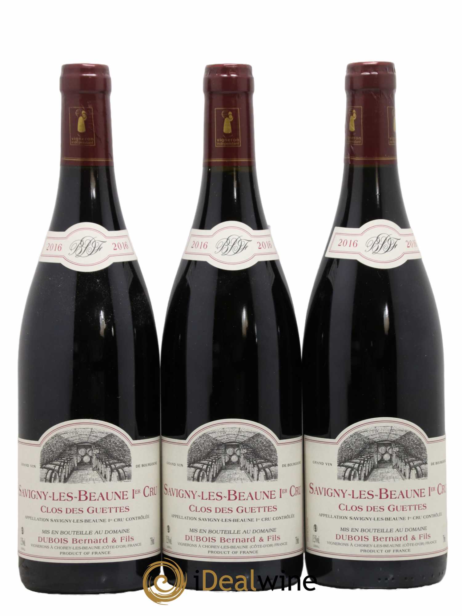 Savigny-lès-Beaune 1er Cru Le Clos Des Guettes Dubois Bernard & Fils 2016 - Lot de 3 bouteilles - 0