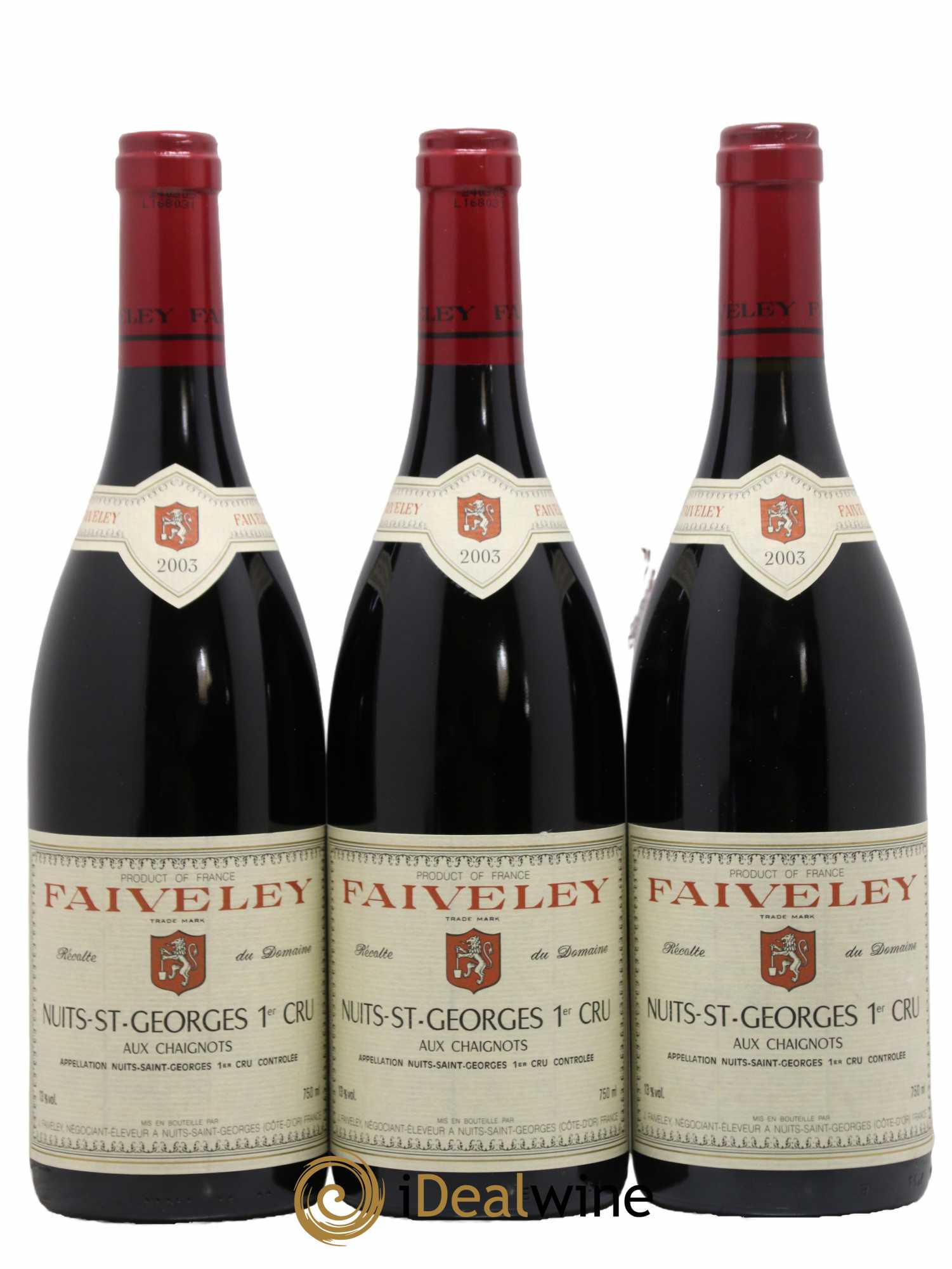 Nuits-Saint-Georges 1er Cru Aux Chaignots Faiveley 2003 - Lot de 3 bouteilles - 0