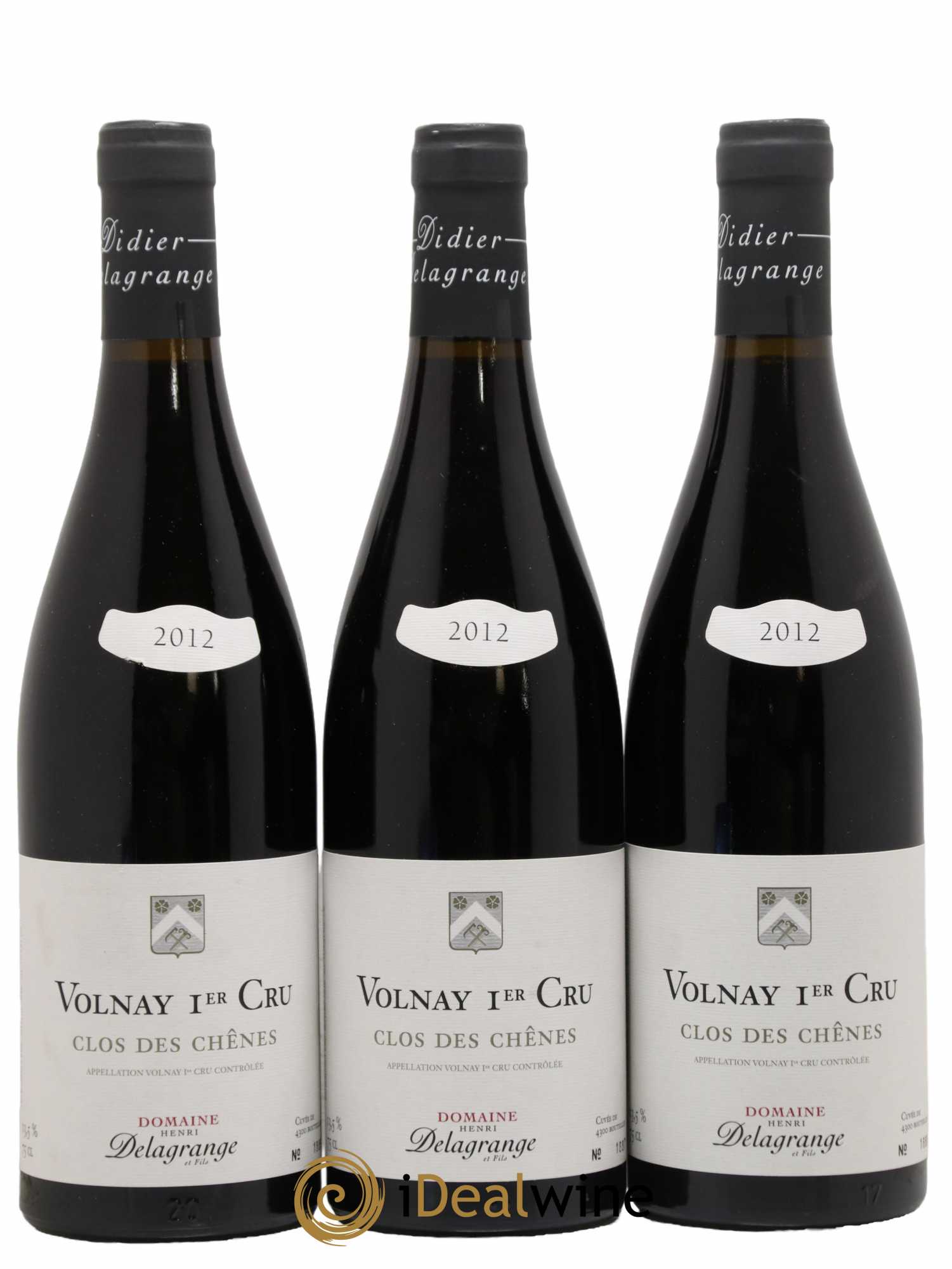 Volnay 1er Cru Clos Des Chenes Domaine Henry Delagrange 2012 - Lot de 3 bouteilles - 0