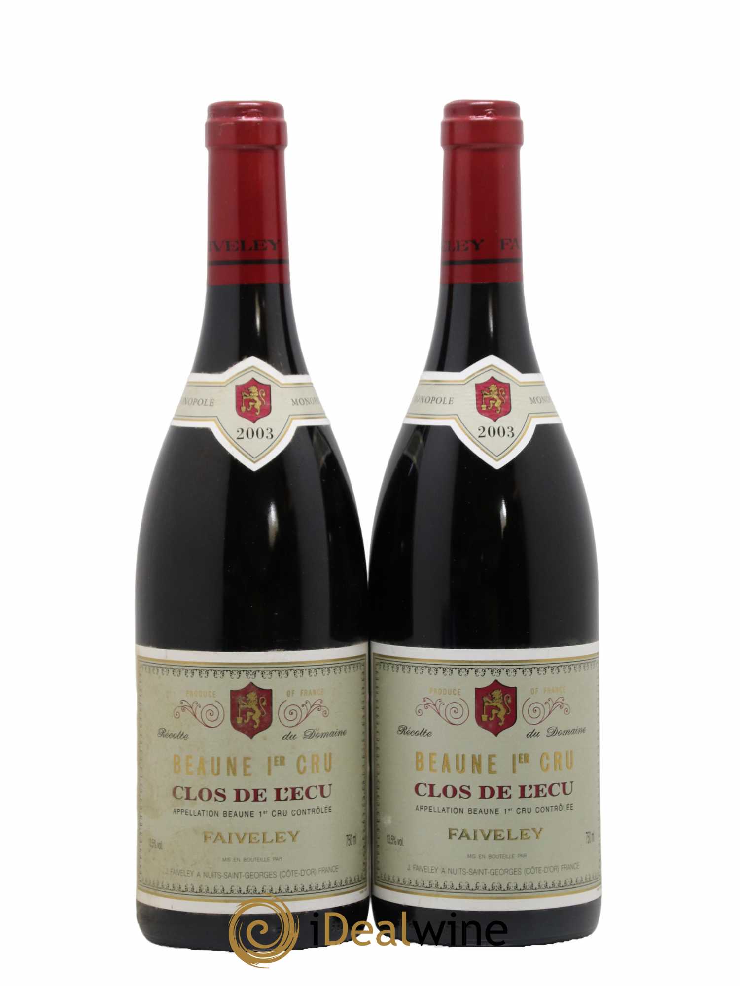 Beaune 1er Cru Clos de l'Ecu Faiveley 2003 - Lot de 2 bouteilles - 0
