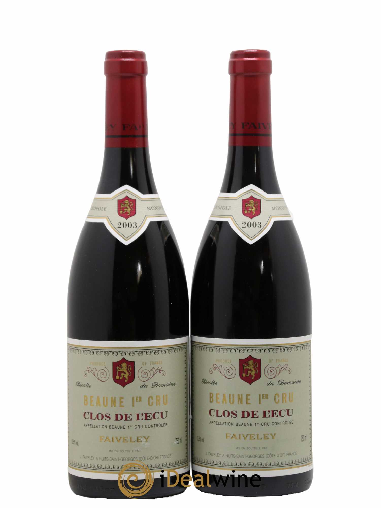 Beaune 1er Cru Clos de l'Ecu Faiveley 2003 - Lot de 2 bouteilles - 0