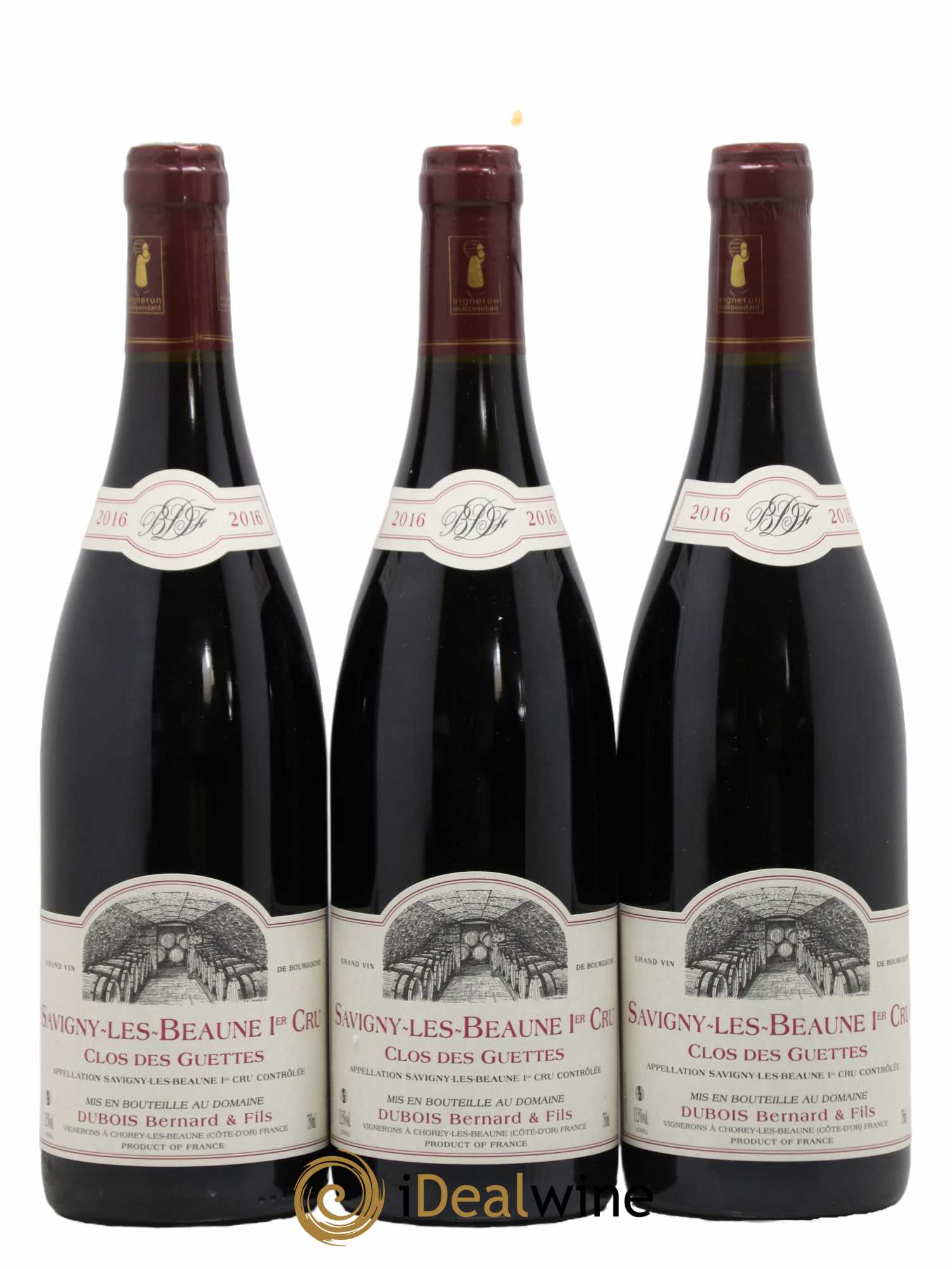 Savigny-lès-Beaune 1er Cru Le Clos Des Guettes Dubois Bernard & Fils 2016 - Lot de 3 bouteilles - 0