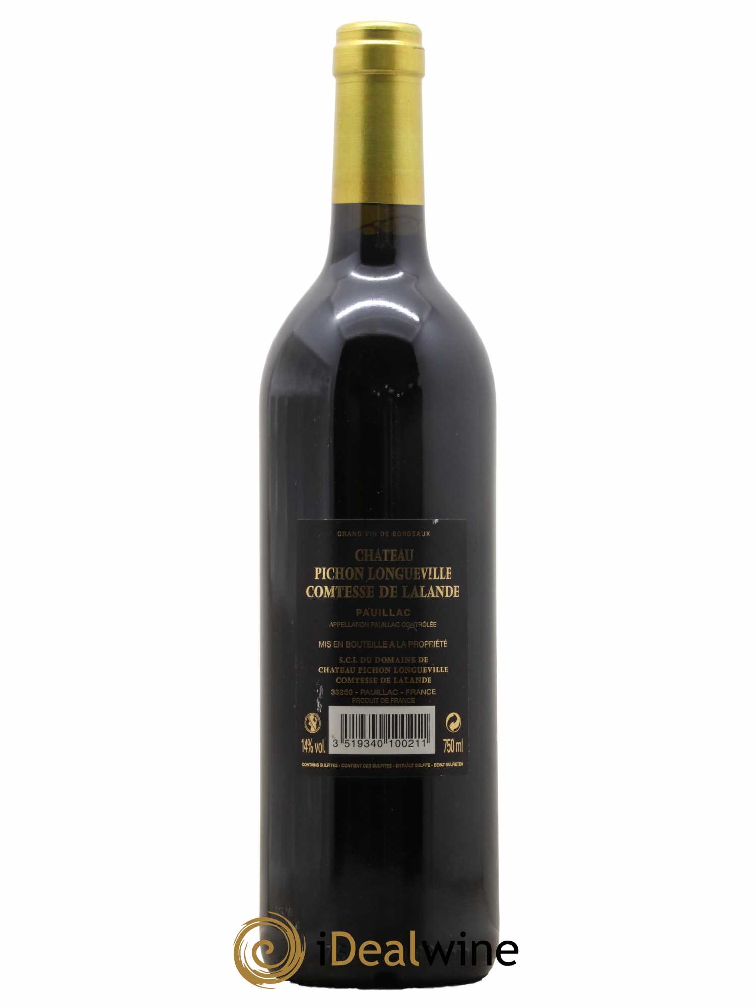 Château Pichon Longueville Comtesse de Lalande 2ème Grand Cru Classé 2010 - Lot de 1 bouteille - 1