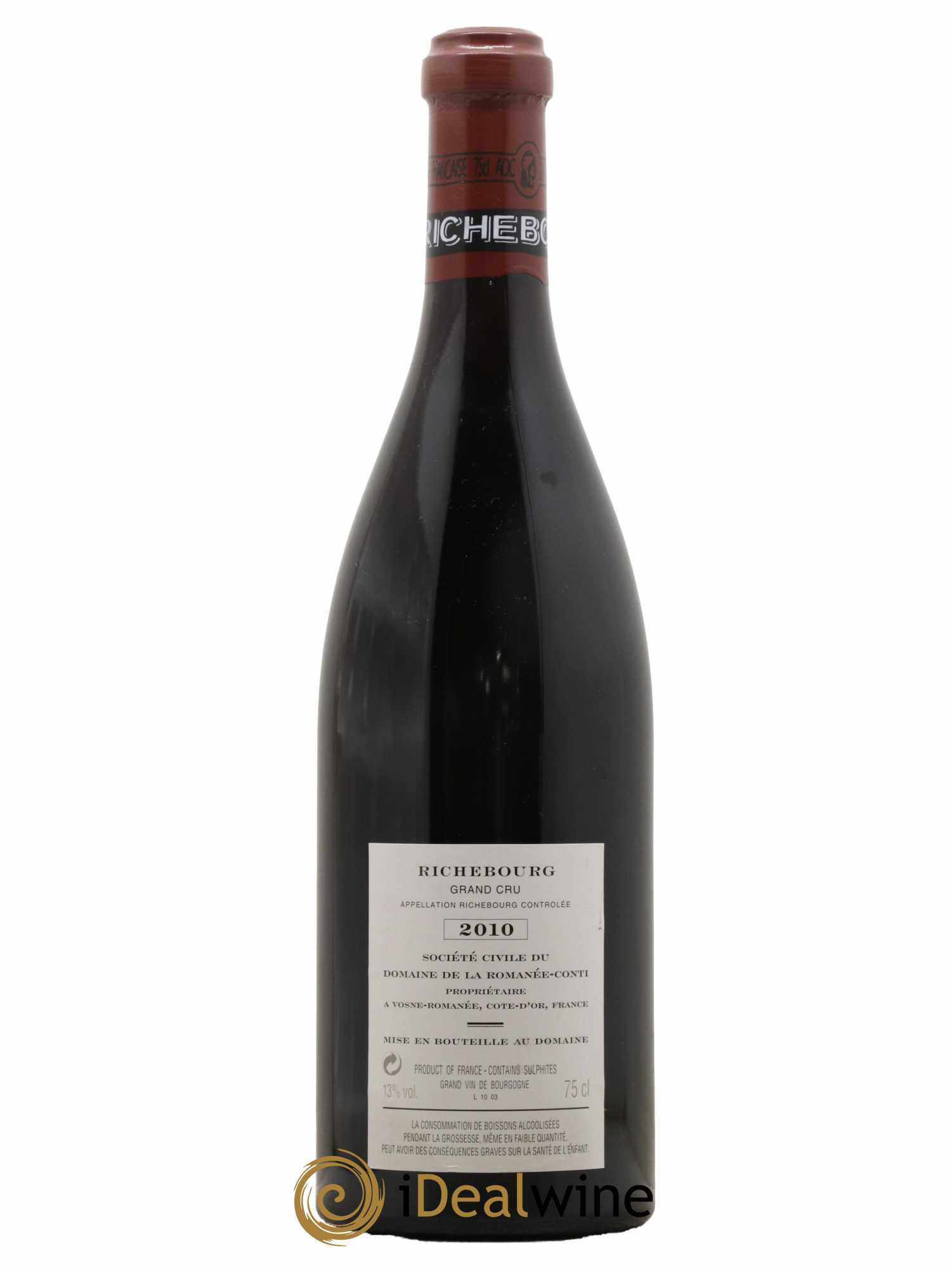 Richebourg Grand Cru Domaine de la Romanée-Conti 2010 - Lot de 1 bouteille - 1